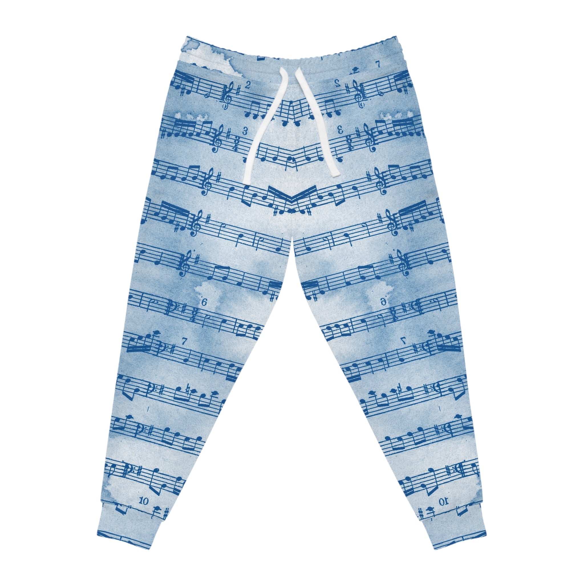 Drip Spill Type Beat Sheet II Music Blue Athletic Joggers (AOP), Artsulli - Art is Long, Life is Short, All Over Prints, Size, S, Color, Seam thread color automatically matched to design, , , 25992461701062300521
