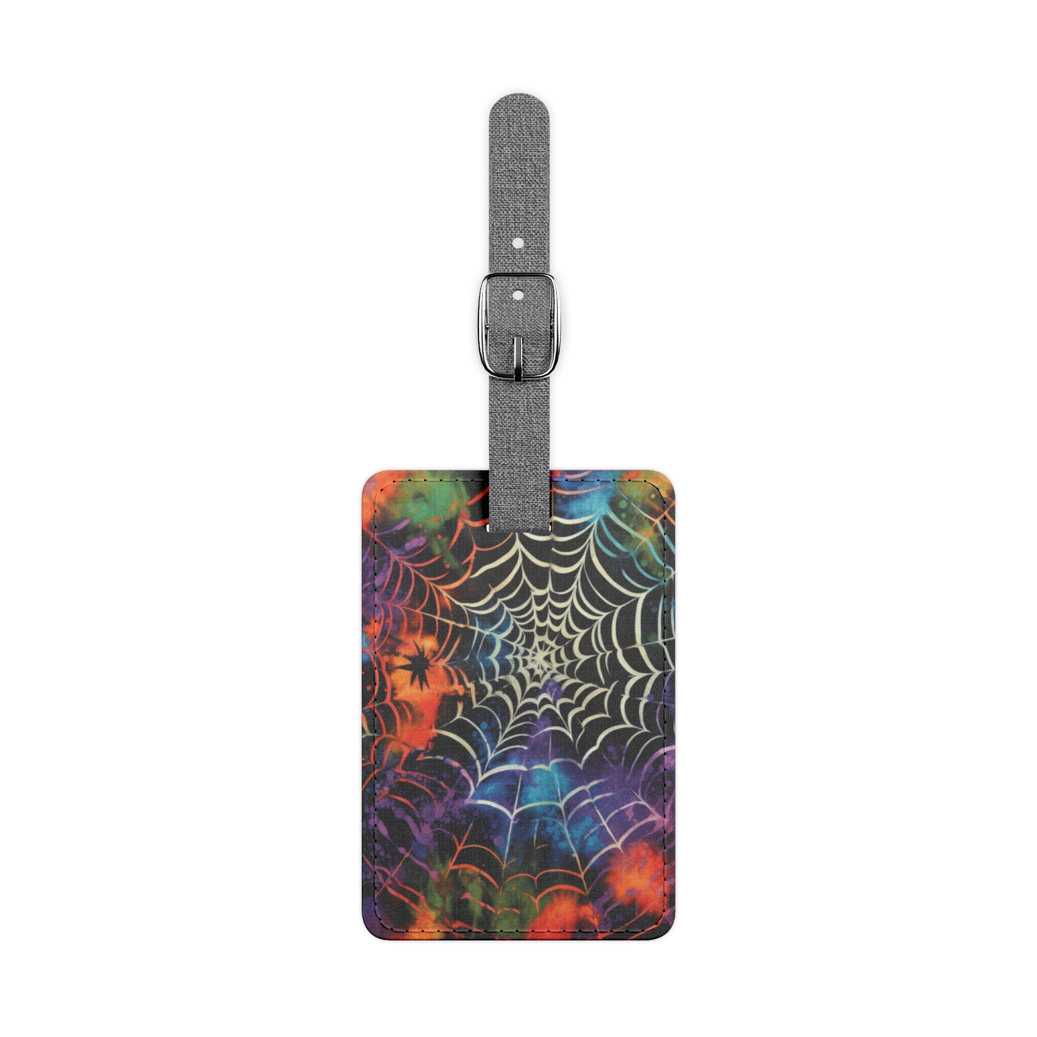 Spider Web Tie Dye Saffiano Polyester Luggage Tag, Rectangle, Artsulli - Art is Long, Life is Short, Accessories, Size, One size, Shape, Rectangle, , , 26060606817776689338