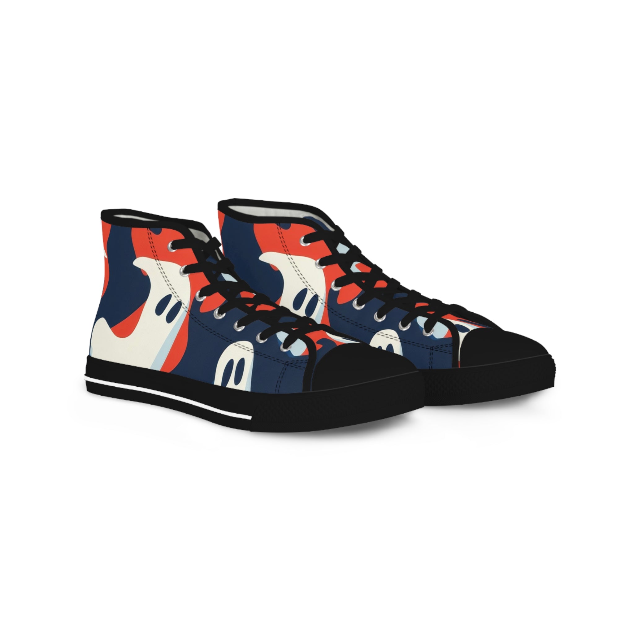Camo Ghosts Men's High Top Sneakers, Artsulli - Art is Long, Life is Short, Shoes, Size, US 5, Color, Black sole, , , 14876122700828