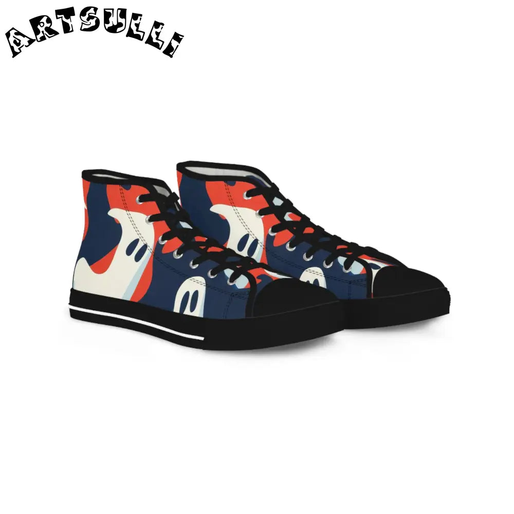 JAKKOUTTHEBXX Camo Ghosts Men’s High Top Sneakers JAKKOUTTHEBXX
