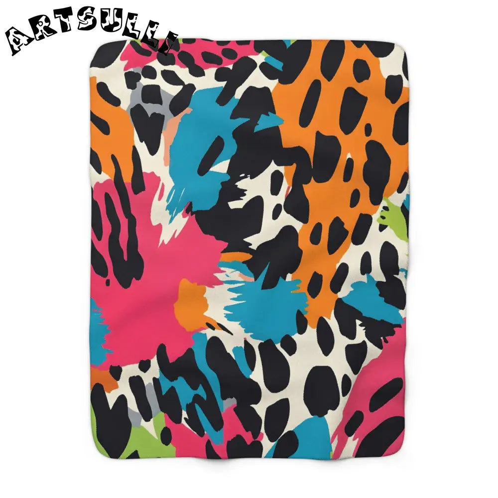 JAKKOUTTHEBXX Wild Brush Strokes x Animal Print Multi-Color Sherpa