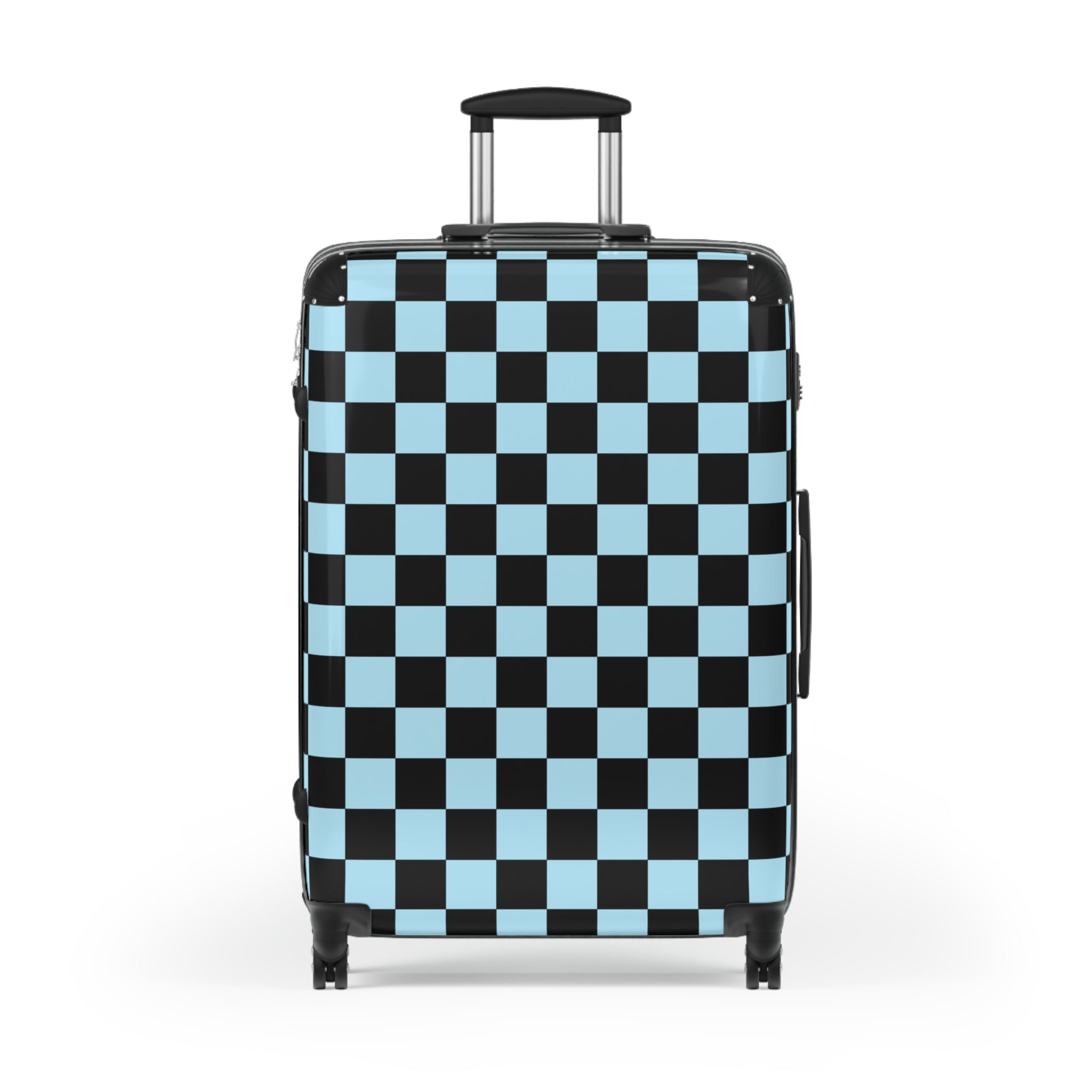 Checkerboard Black and Blue Suitcase, Artsulli - Art is Long, Life is Short, Bags, , , , , , , 