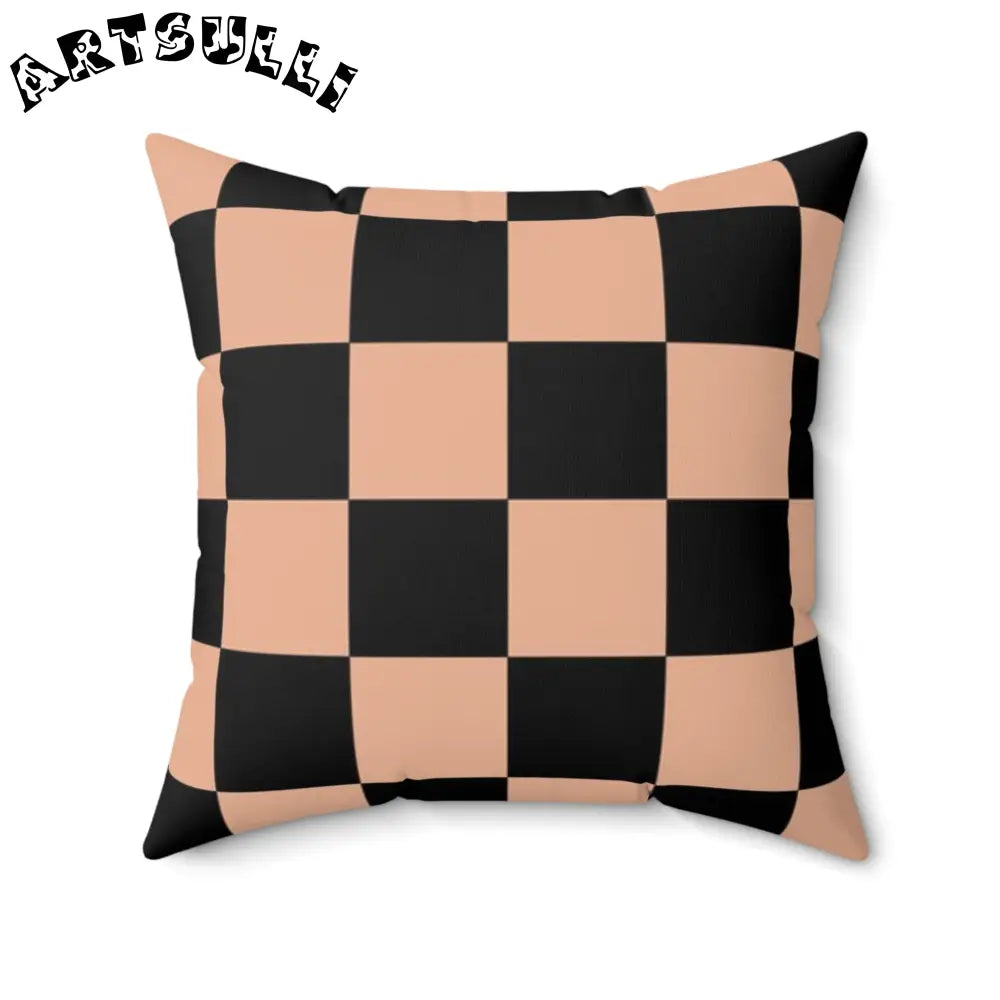 JAKKOUTTHEBXX Checkerboard Soft Orange and Black Spun Polyester