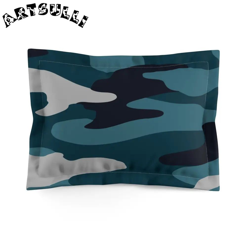 JAKKOUTTHEBXX Blue Camouflage Microfiber Pillow Sham JAKKOUTTHEBXX