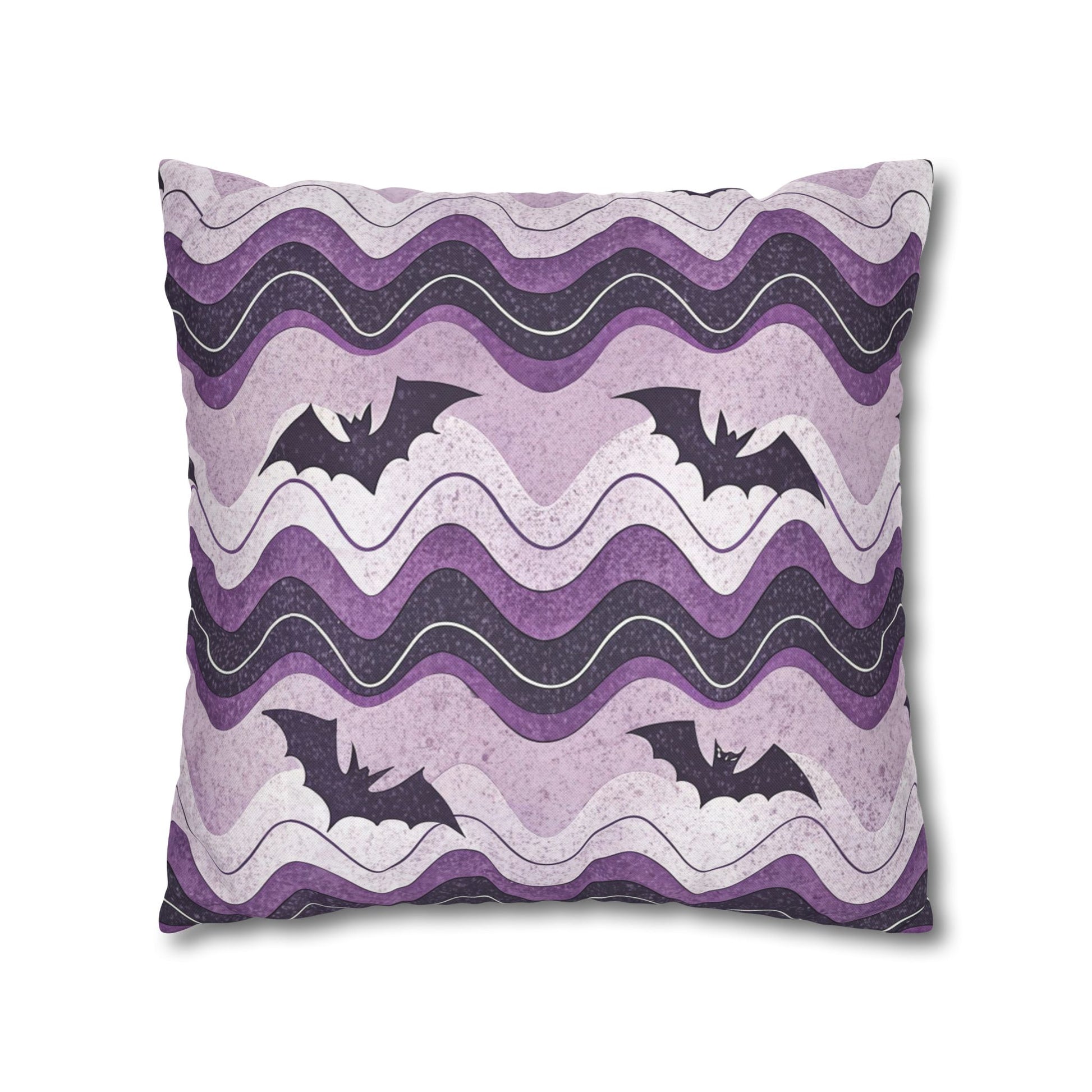 Bat Wave Spun Polyester Square Pillowcase, Artsulli - Art is Long, Life is Short, Home Decor, , , , , , , 