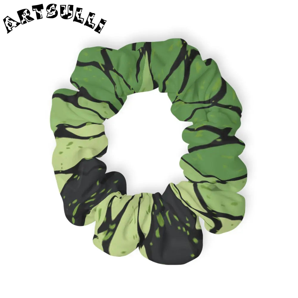 JAKKOUTTHEBXX Snake Skin Green and Black Scrunchie JAKKOUTTHEBXX