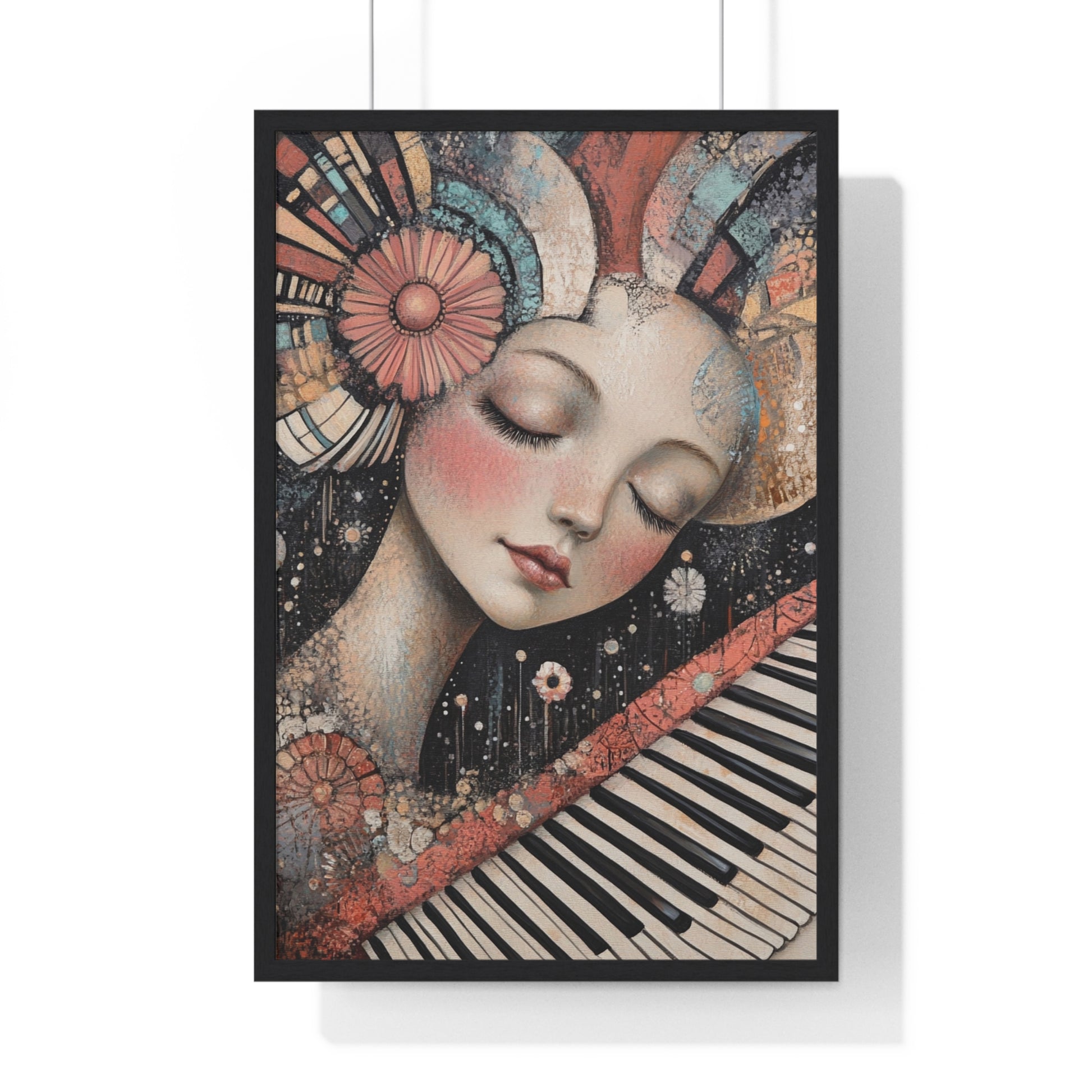 Queen Of Piano Dreams Vertical Framed Poster, Artsulli - Art is Long, Life is Short, Poster, Size, 20" x 30", Color, Black, , , 45120078378069688923