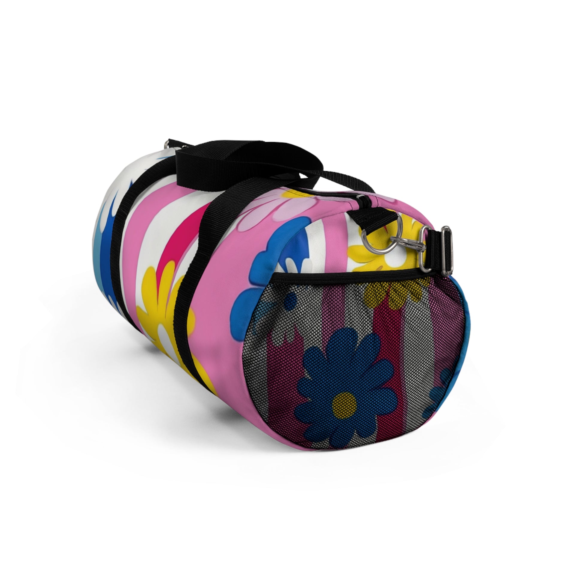 Flowers x Stripes Multi-Color Duffel Bag, Artsulli - Art is Long, Life is Short, Bags, , , , , , , 