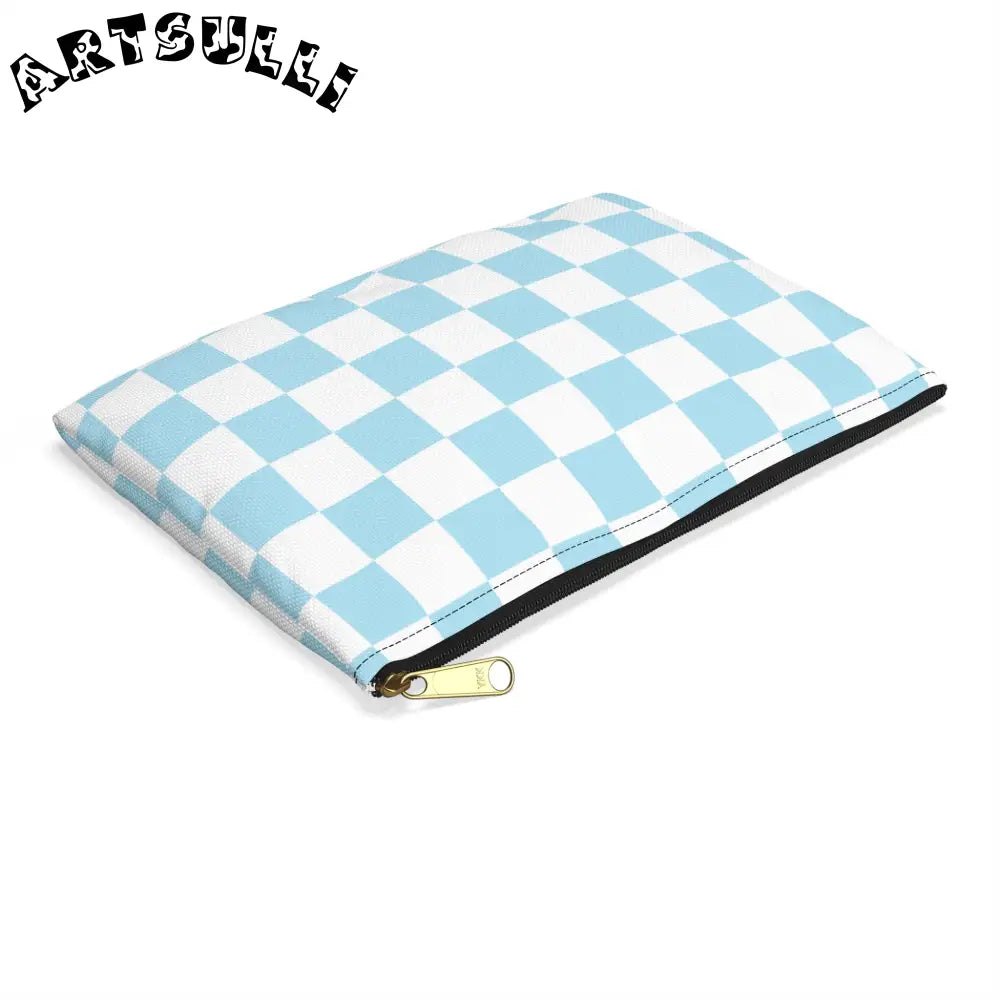 JAKKOUTTHEBXX Checkerboard Sky Blue Accessory Pouch JAKKOUTTHEBXX