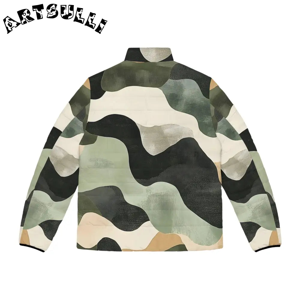 JAKKOUTTHEBXX Camouflage Puffer Jacket with Quilted Cuff Lining