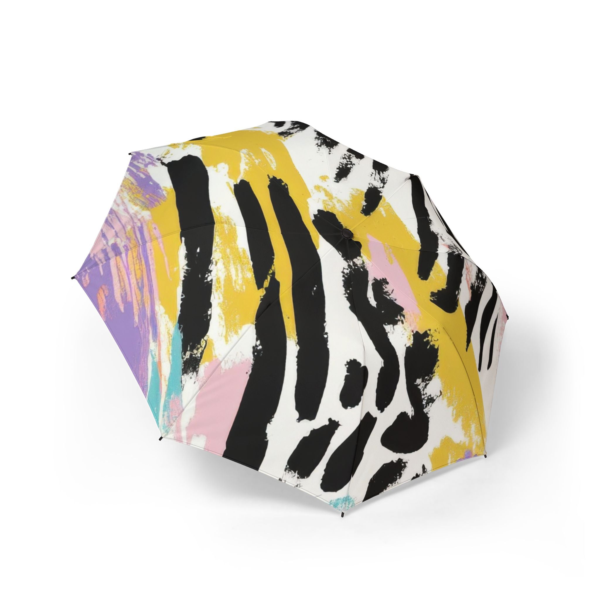 Wild Zebra Stripes x Paint Brush Strokes Multi-Color Semi-Automatic Foldable Umbrella, Artsulli - Art is Long, Life is Short, Accessories, Size, One size, , , , , 15929724819441