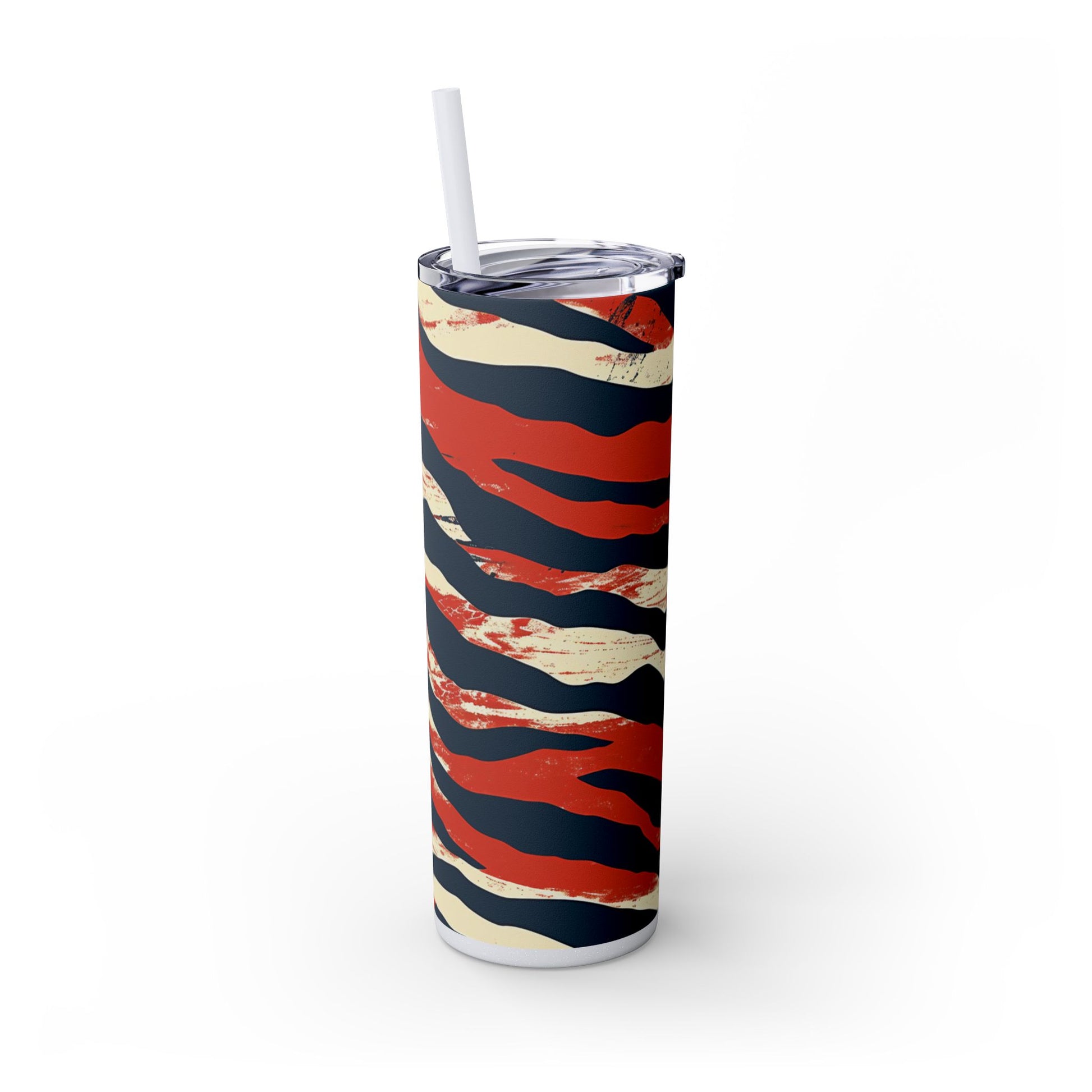 Capricious Tiger Wave Skinny Tumbler with Straw, 20oz, Artsulli - Art is Long, Life is Short, Mug, , , , , , , 