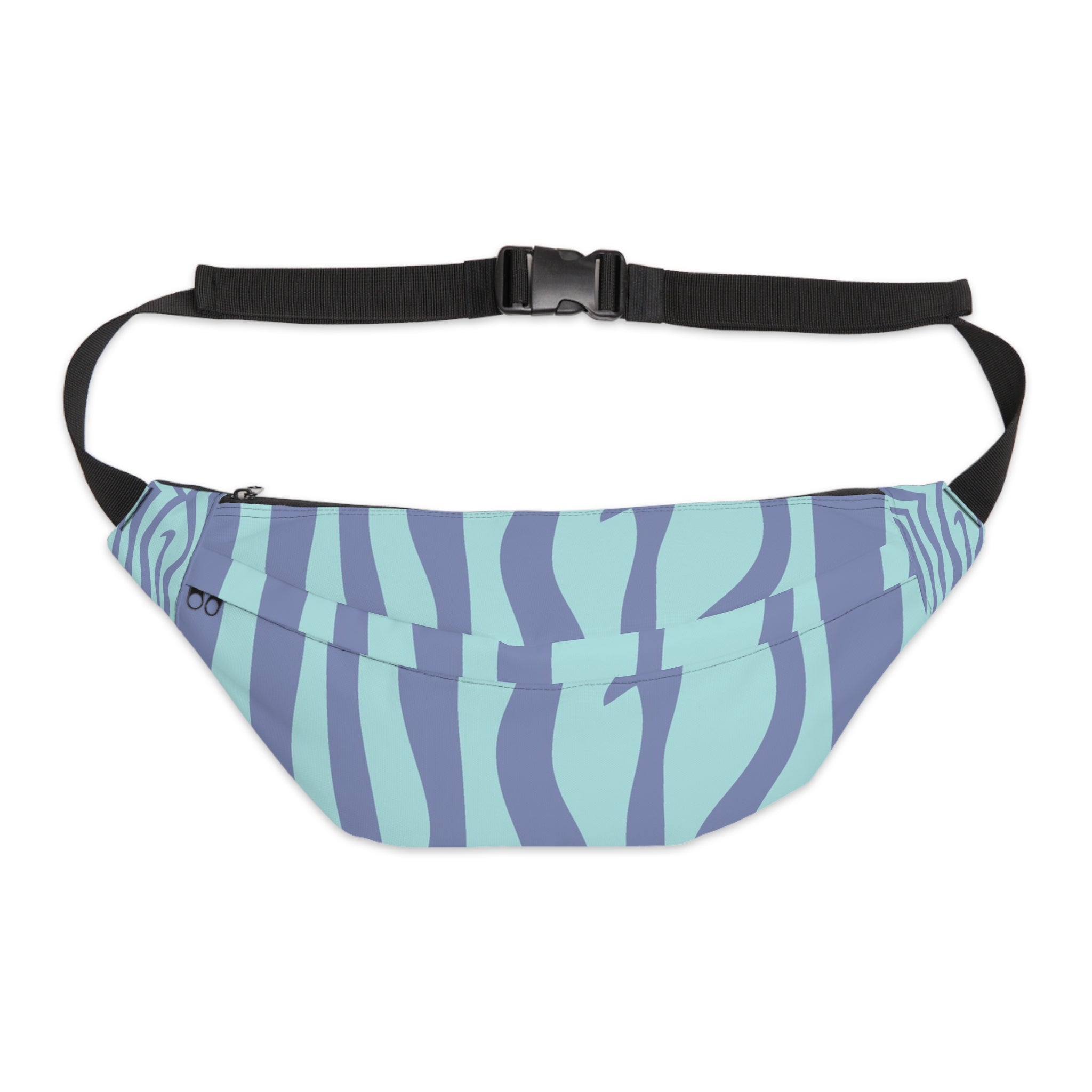 Melting Zebra Stripes Purple and Blue Large Fanny Pack, Artsulli - Art is Long, Life is Short, Bags, Size, 8" × 9" × 4'', , , , , 71715591169572