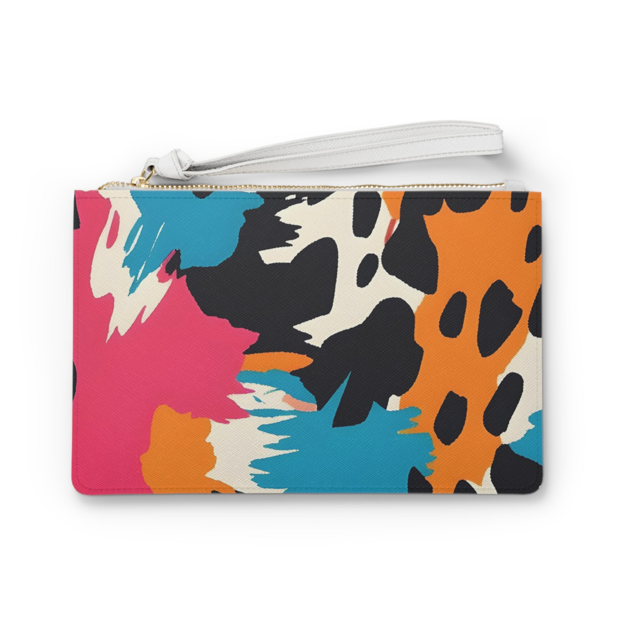 Wild Brush Strokes x Animal Print Multi-Color Clutch Bag, Artsulli - Art is Long, Life is Short, Bags, Size, One size, , , , , 23798026899583280805