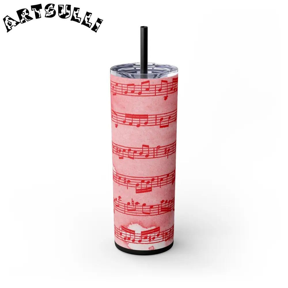 JAKKOUTTHEBXX Pink Musical Note Maars Skinny Tumbler 2025