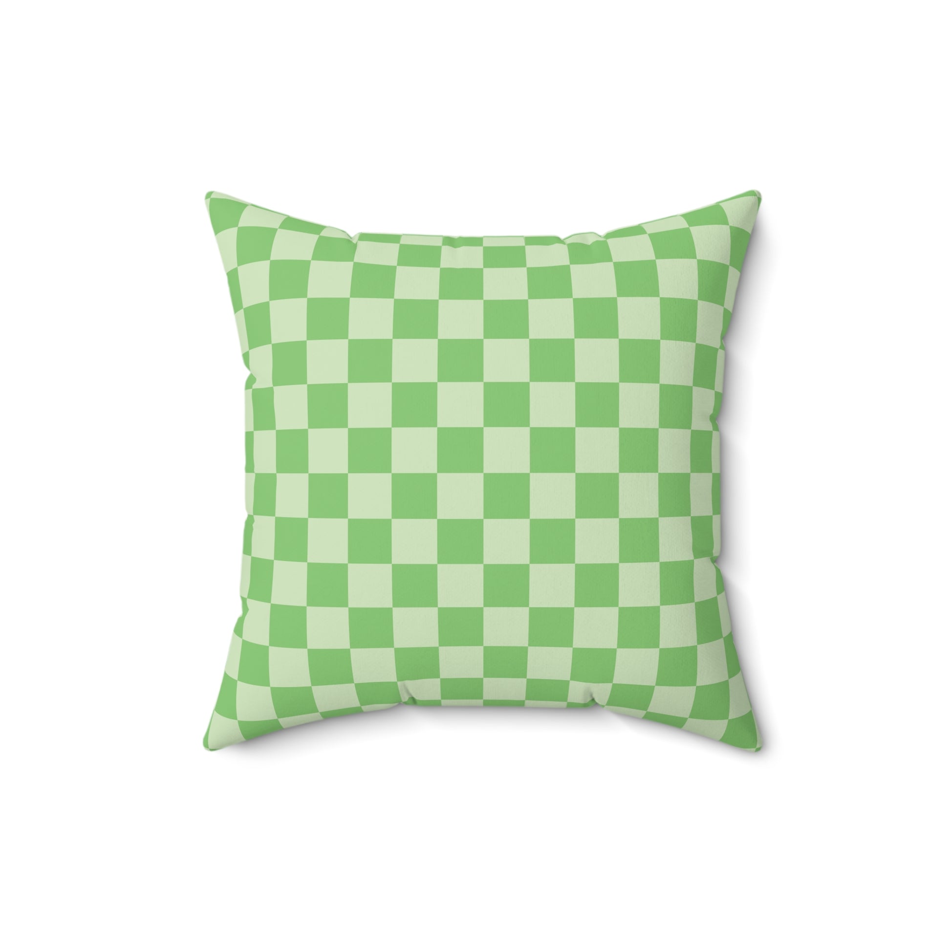 Checkerboard Green Spun Polyester Square Pillow, Artsulli - Art is Long, Life is Short, Home Decor, Size, 16" × 16", , , , , 28943960626633396269