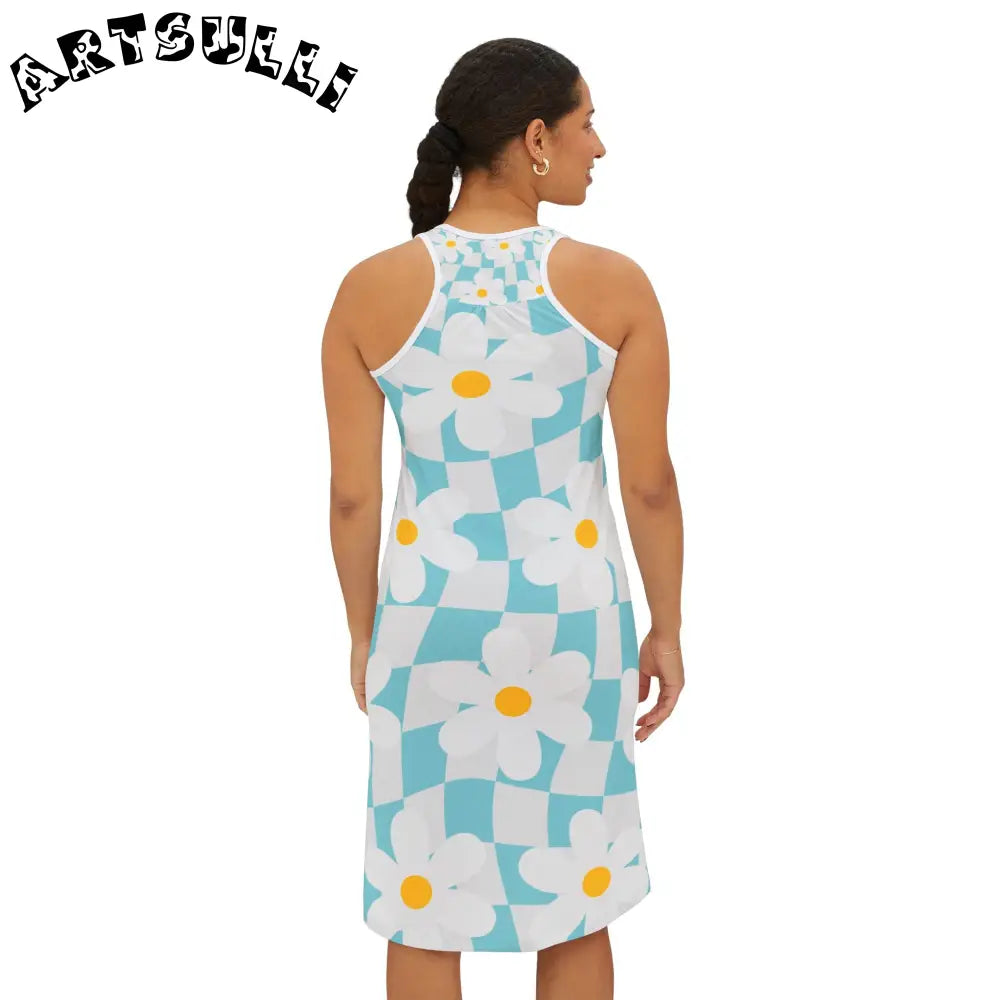 JAKKOUTTHEBXX Trippy Check Garden Women’s Racerback Dress (AOP)