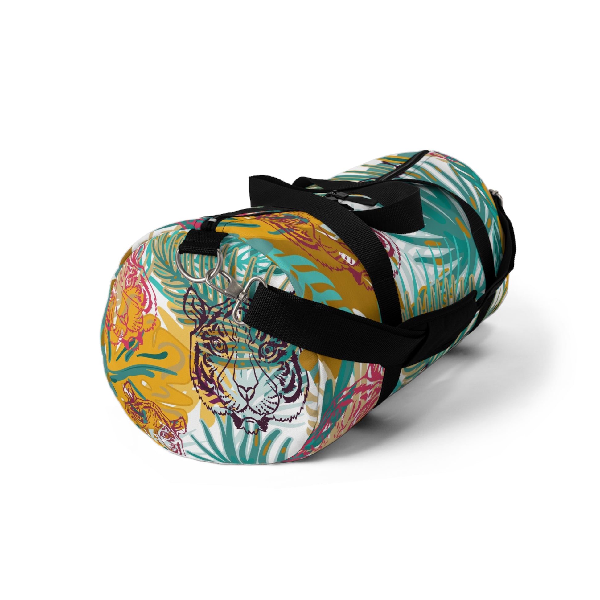 Tropical Jungle Tigers Brown and Green Duffel Bag, Artsulli - Art is Long, Life is Short, Bags, , , , , , , 
