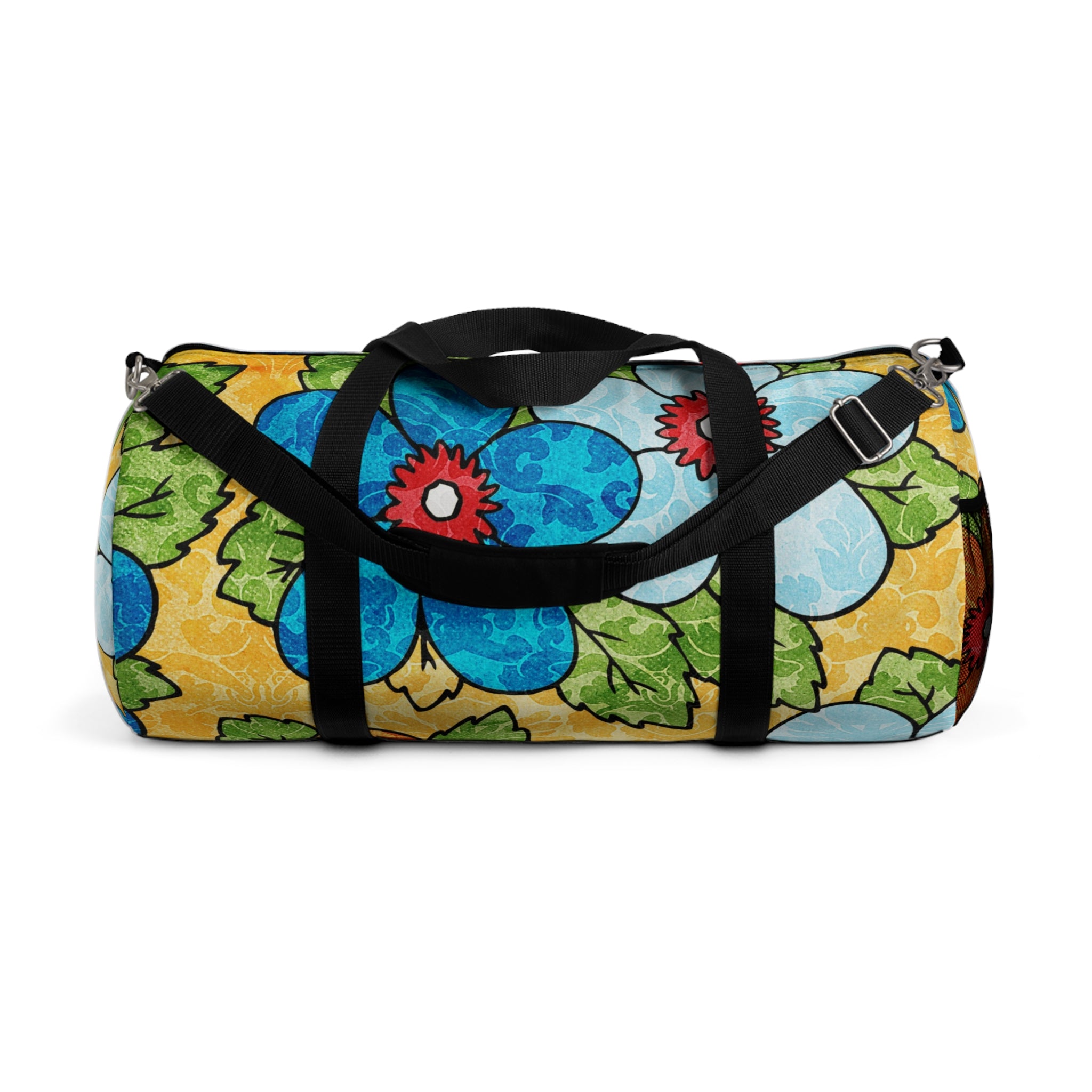 Groovy Yellow Floral Kl II Duffel Bag, Artsulli - Art is Long, Life is Short, Bags, Size, Large, , , , , 29081550663668874457