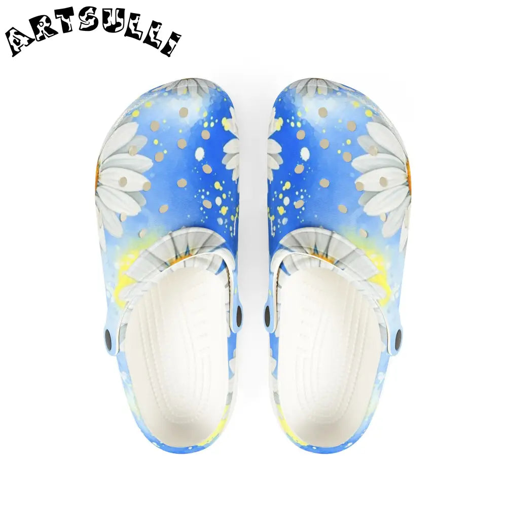 JAKKOUTTHEBXX Daisies EVA Foam Rubber Shoes (AOP) JAKKOUTTHEBXX