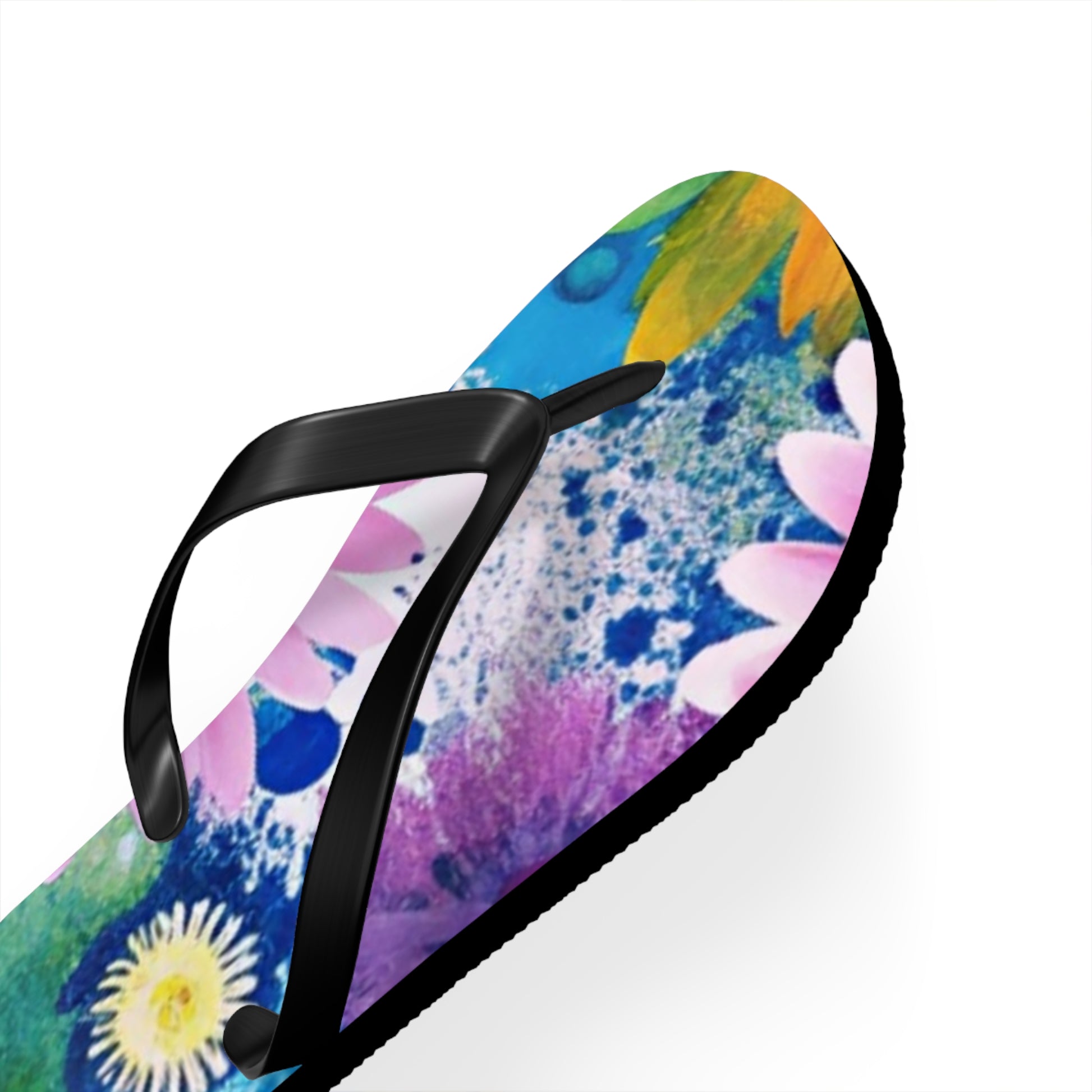 Magical Flower Explosion Multi-Color Flip Flops, Artsulli - Art is Long, Life is Short, Shoes, , , , , , , 