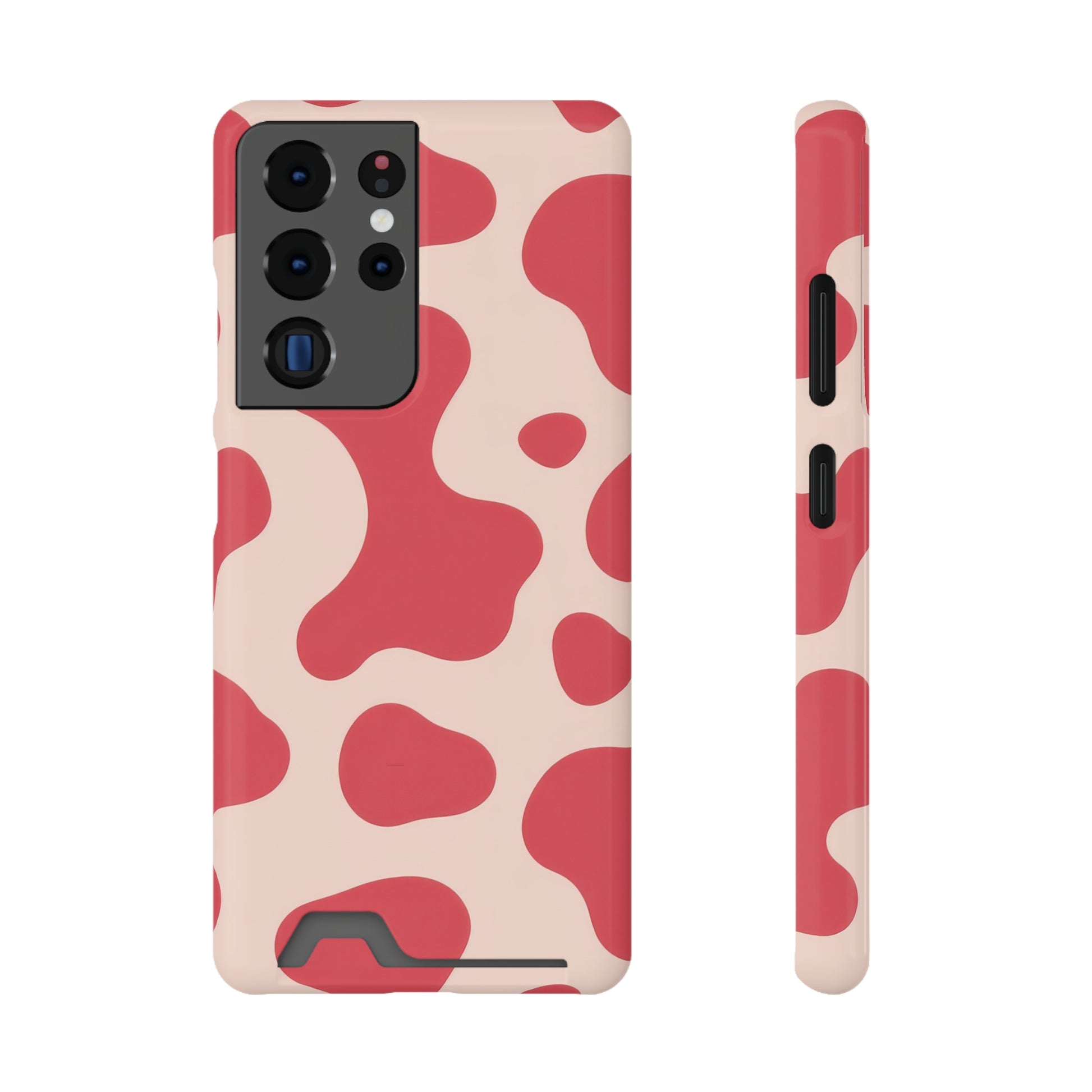 Red Jungle Cow Phone Case With Card Holder, Artsulli - Art is Long, Life is Short, Phone Case, Size, Samsung Galaxy S21 Ultra, Surface, Glossy, Shape, Without gift packaging, 78603940247735296577