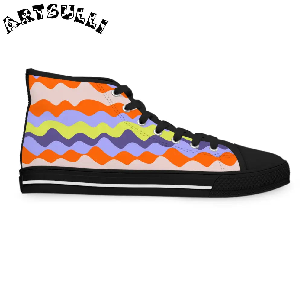 JAKKOUTTHEBXX Waves III Red and Blue Women’s High Top Sneakers