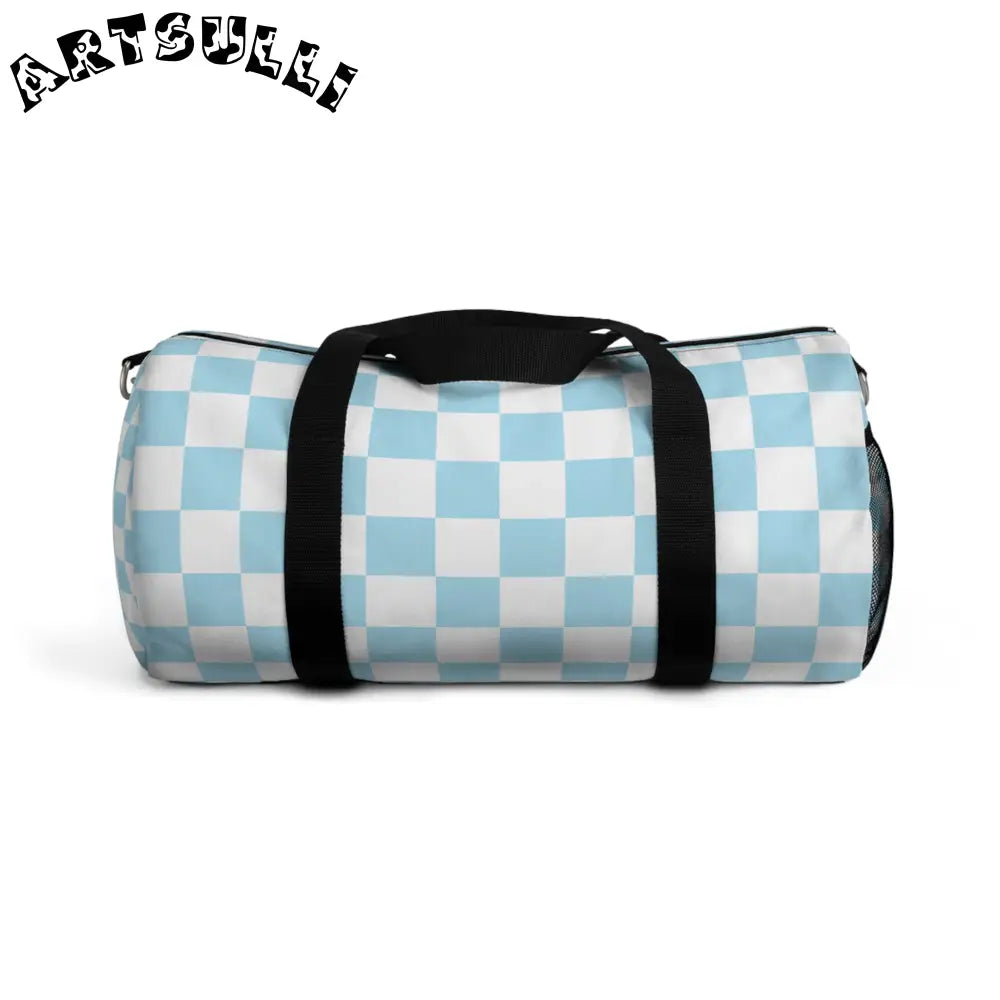 JAKKOUTTHEBXX Checkerboard Sky Blue Duffel Bag JAKKOUTTHEBXX