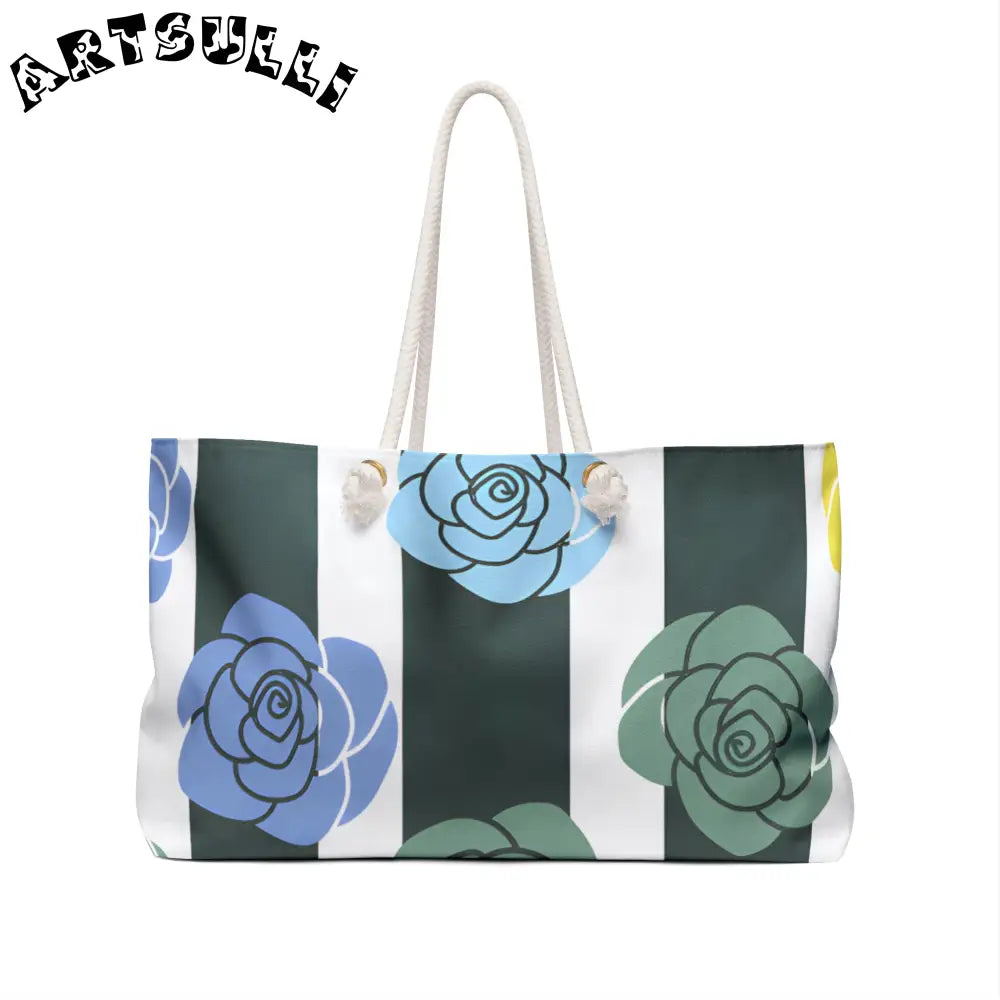 JAKKOUTTHEBXX Stripes x Roses Black and White Weekender Bag