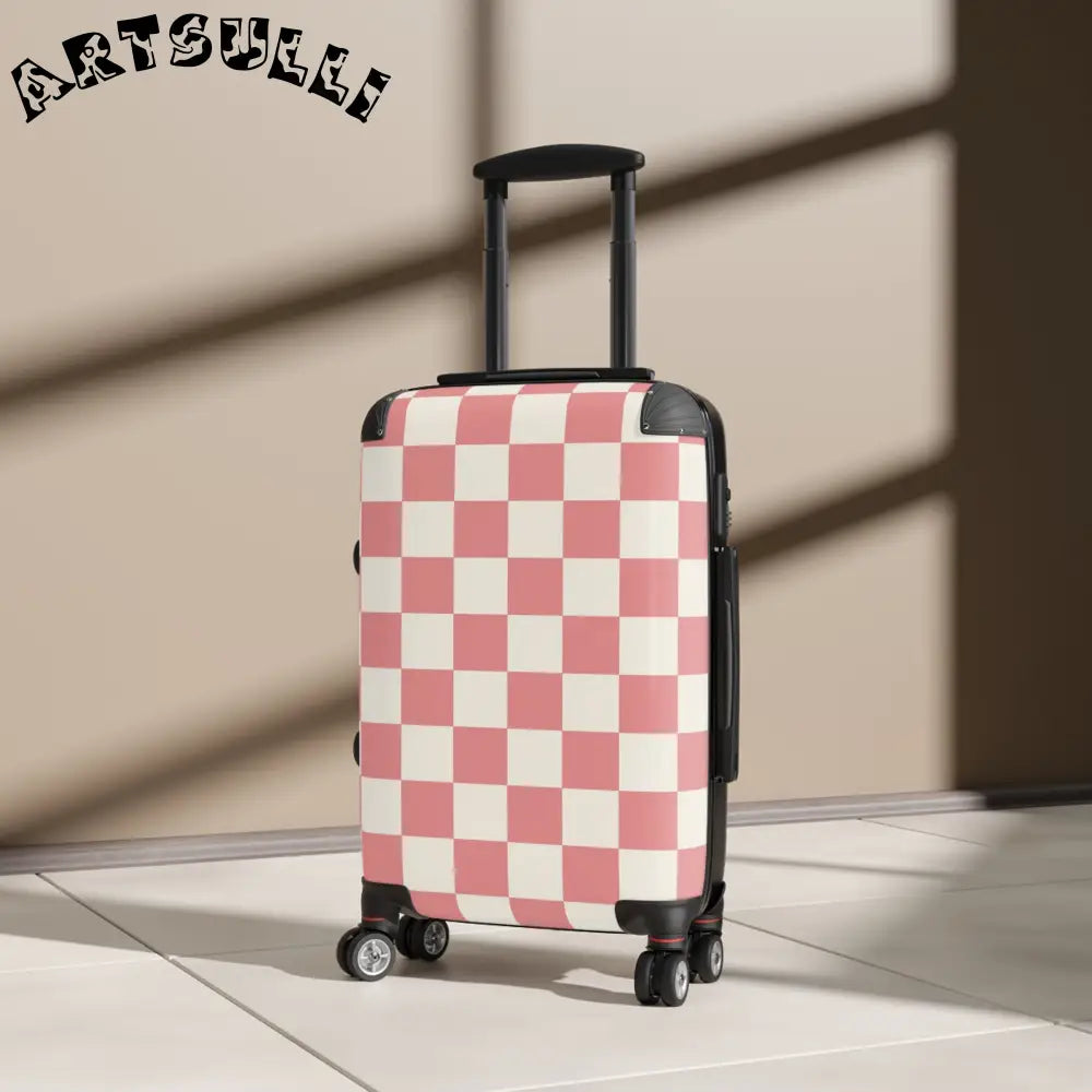 JAKKOUTTHEBXX Retro Checkered Grassland Sprites Suitcase