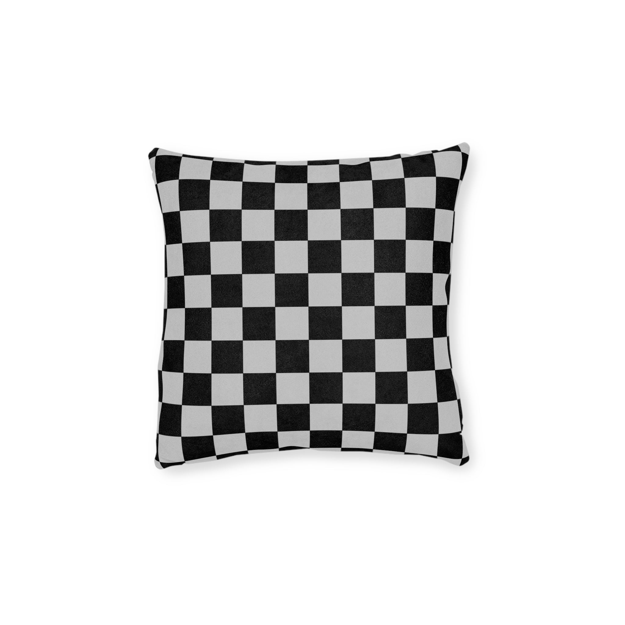 Checkerboard Dada Black and Light Gray Square Pillow, Artsulli - Art is Long, Life is Short, Home Decor, Size, 12" × 12", , , , , 38159901172803117234