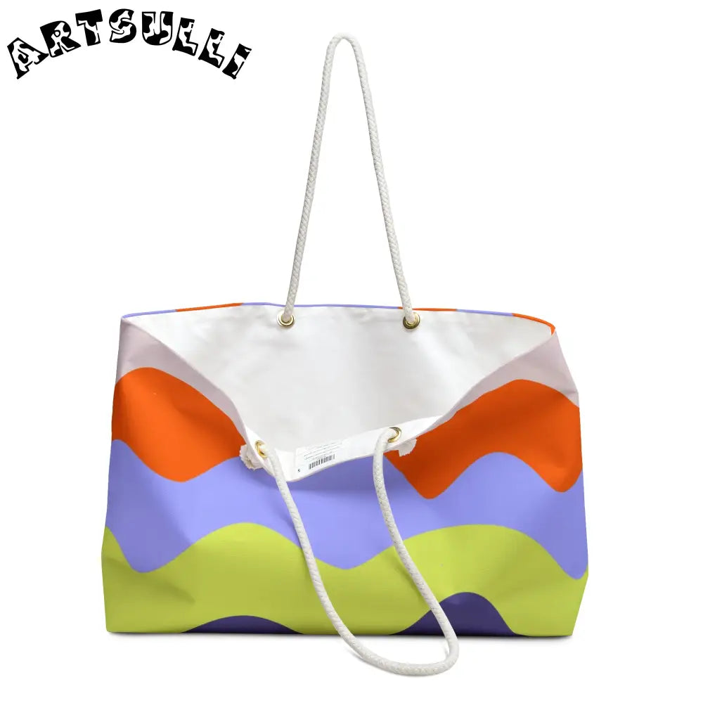 JAKKOUTTHEBXX Waves Red and Blue Weekender Bag JAKKOUTTHEBXX