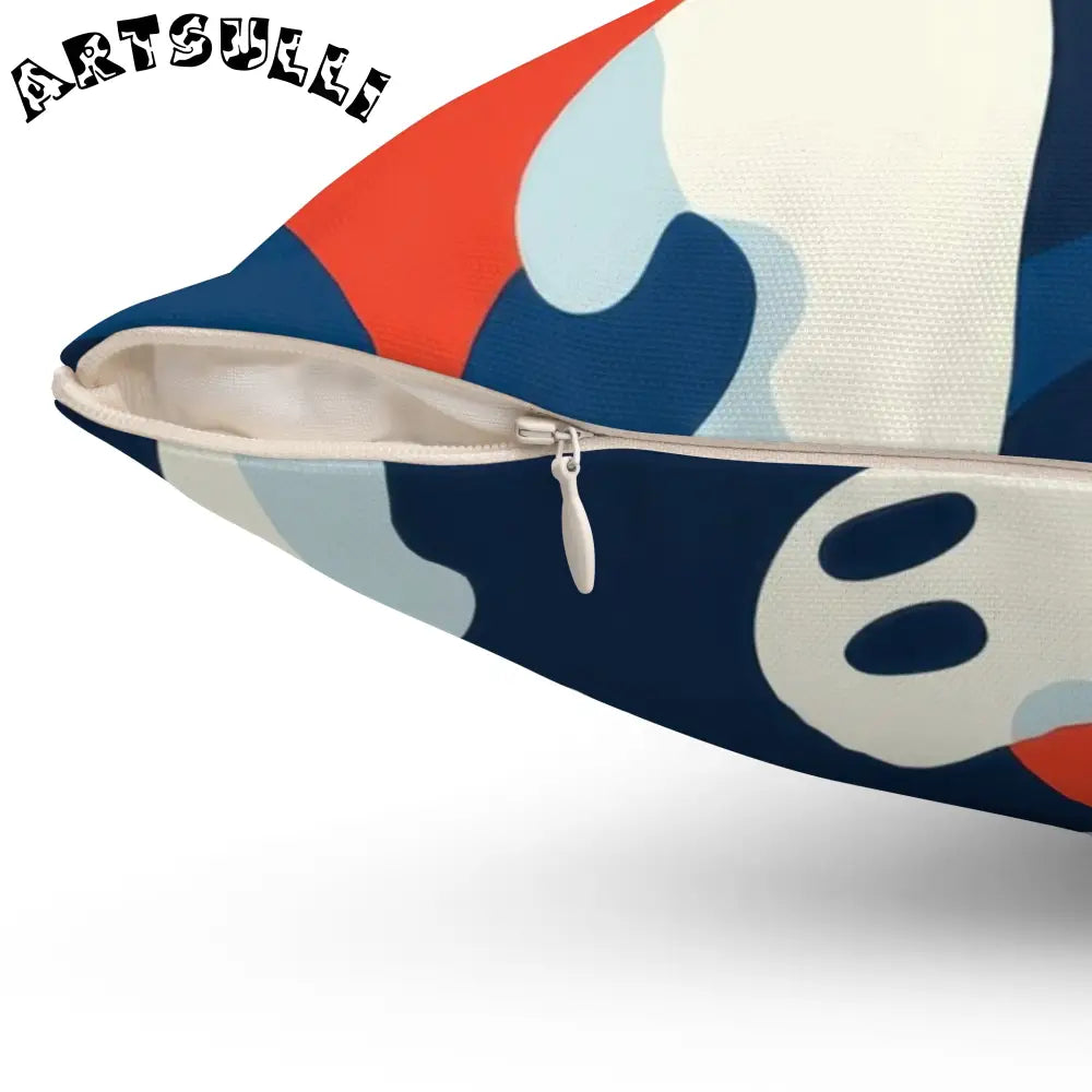 JAKKOUTTHEBXX Camo Ghosts Spun Polyester Square Pillow JAKKOUTTHEBXX
