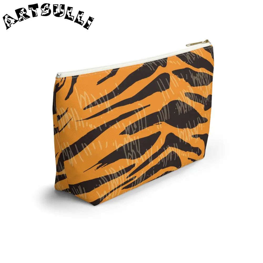 JAKKOUTTHEBXX Tiger Scratches Orange & Black Accessory Pouch w