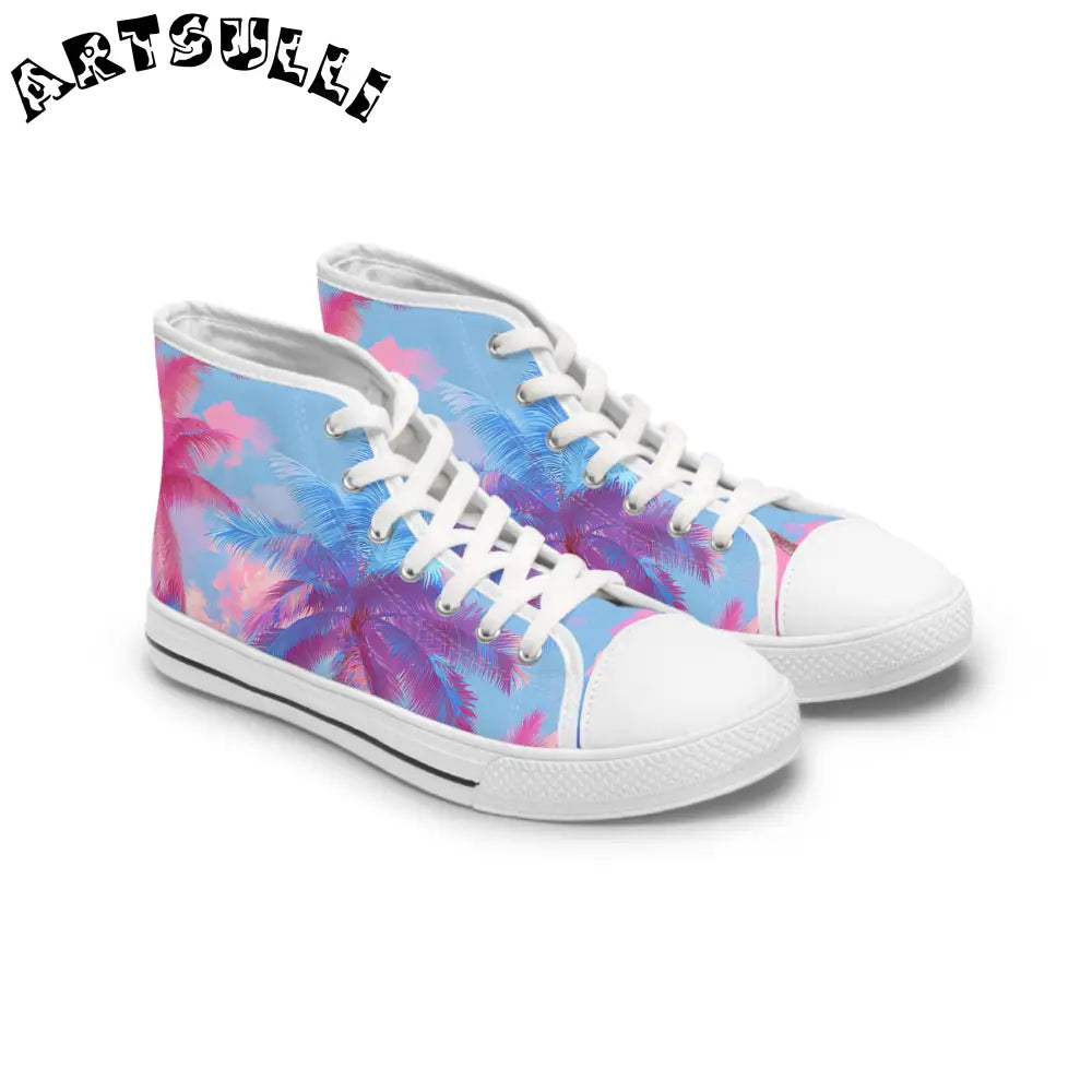 JAKKOUTTHEBXX Ethereal Pastel Palms II Blue and Pink Women’s High