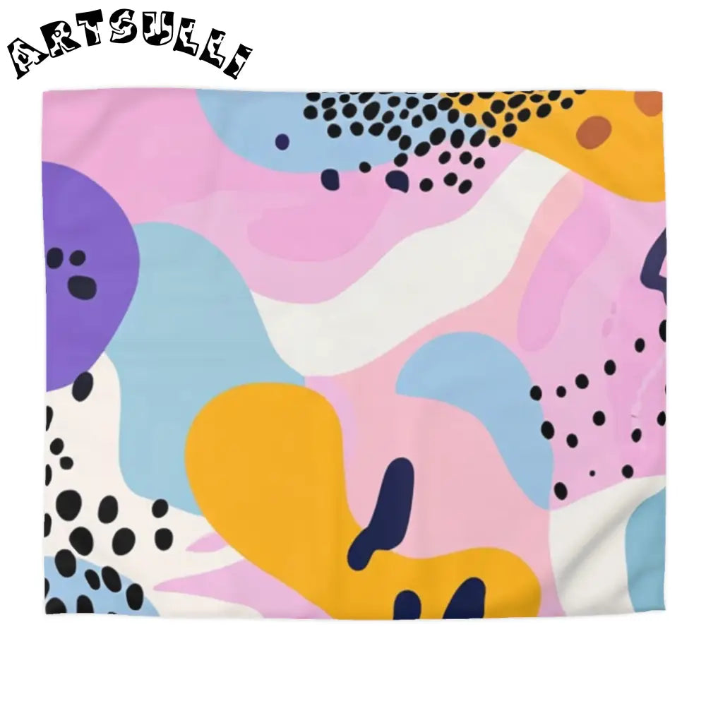 JAKKOUTTHEBXX Colorful Abstract Dots and Shapes Microfiber Duvet