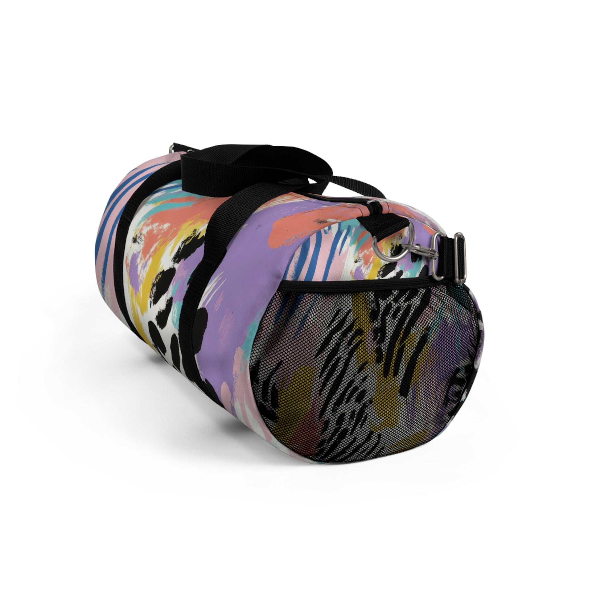 Wild Zebra Stripes x Paint Brush Strokes Multi-Color II Duffel Bag, Artsulli - Art is Long, Life is Short, Bags, , , , , , , 