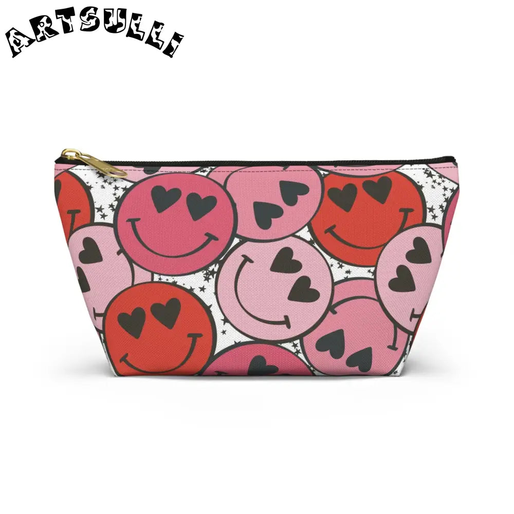 JAKKOUTTHEBXX Smiley Face x Heart Eyes Red and Pink cessory Pouch w