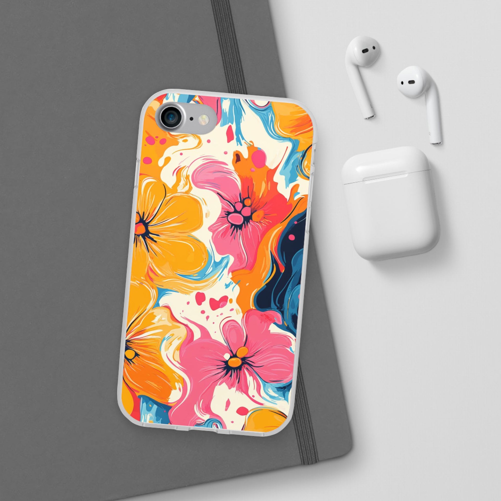 Vibrant Abstract Floral Flexi Case, Artsulli - Art is Long, Life is Short, Phone Case, , , , , , , 