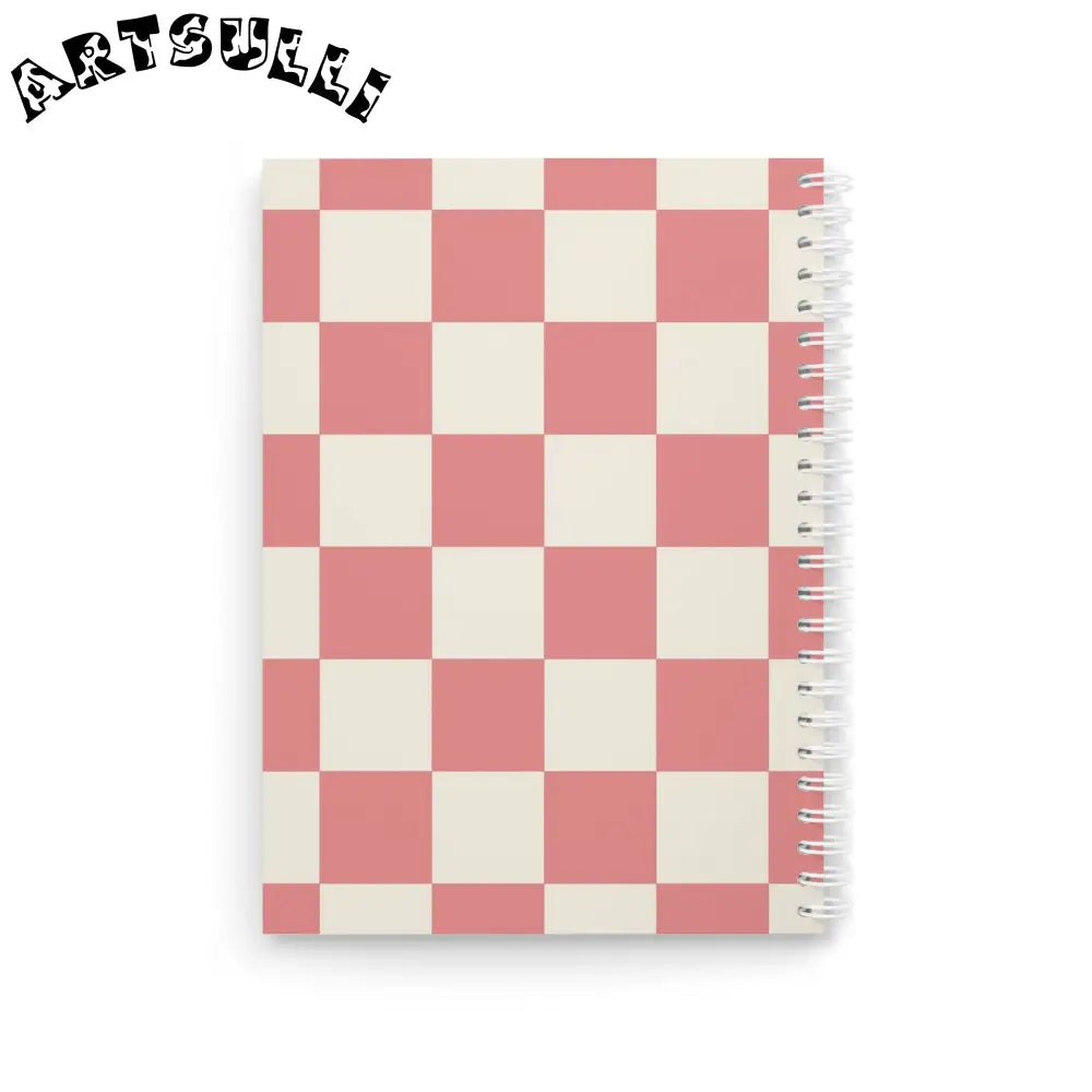JAKKOUTTHEBXX Retro Checkered Grassland Sprites Spiral Notebook