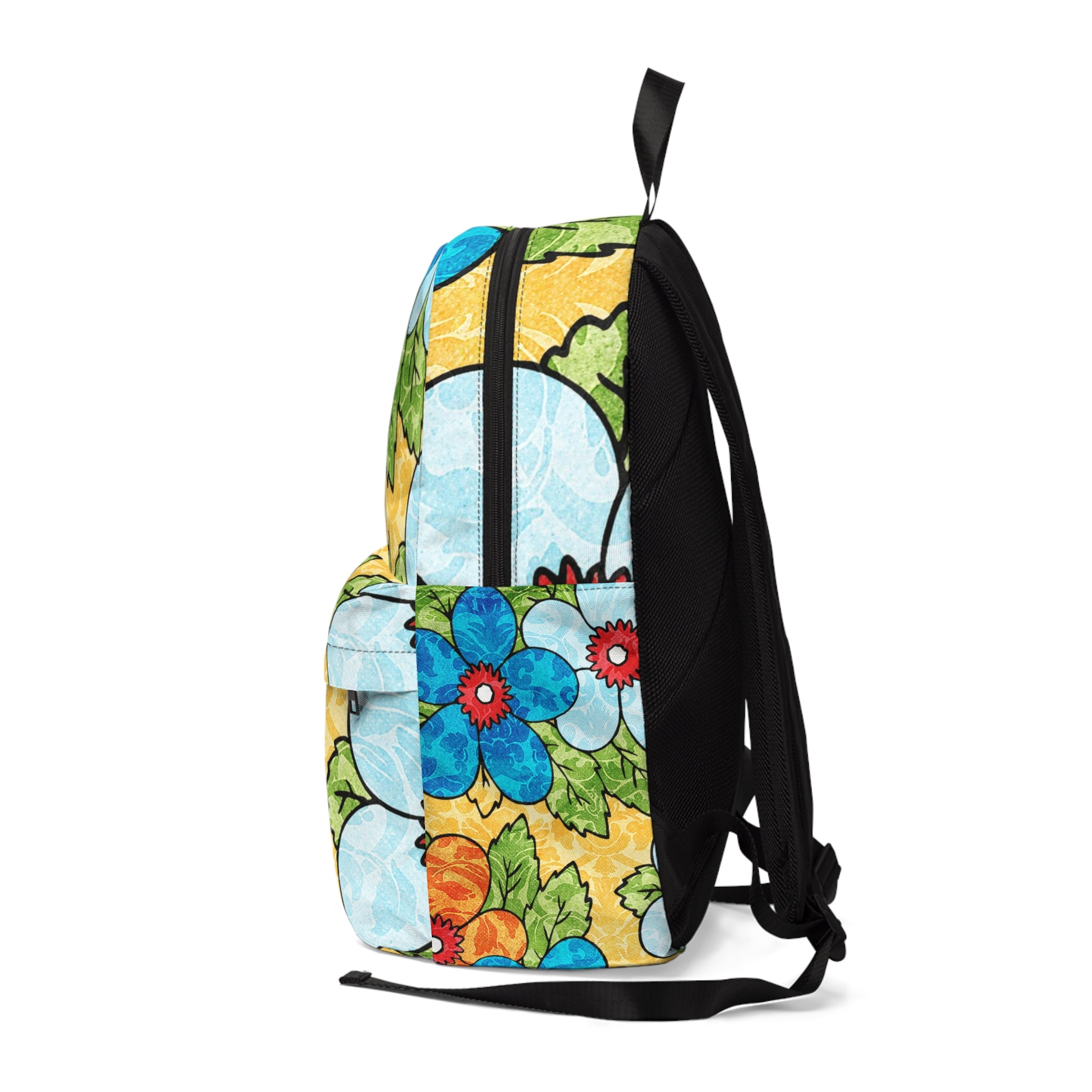 Groovy Yellow Floral Kl Unisex Classic Backpack, Artsulli - Art is Long, Life is Short, Bags, , , , , , , 