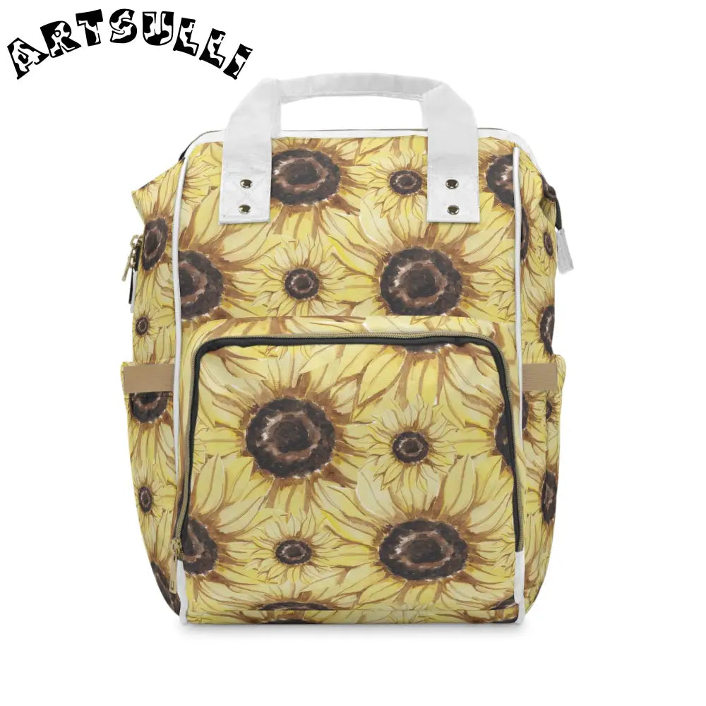 JAKKOUTTHEBXX Retro Anime Sunflower Multifunctional Diaper Backpack