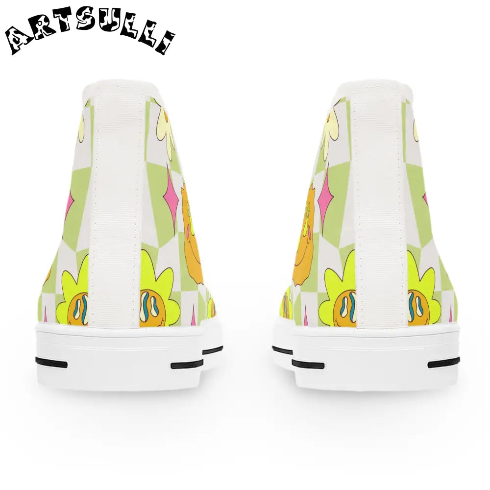 JAKKOUTTHEBXX Sunflower x Checkerboard Trippy Women’s High Top