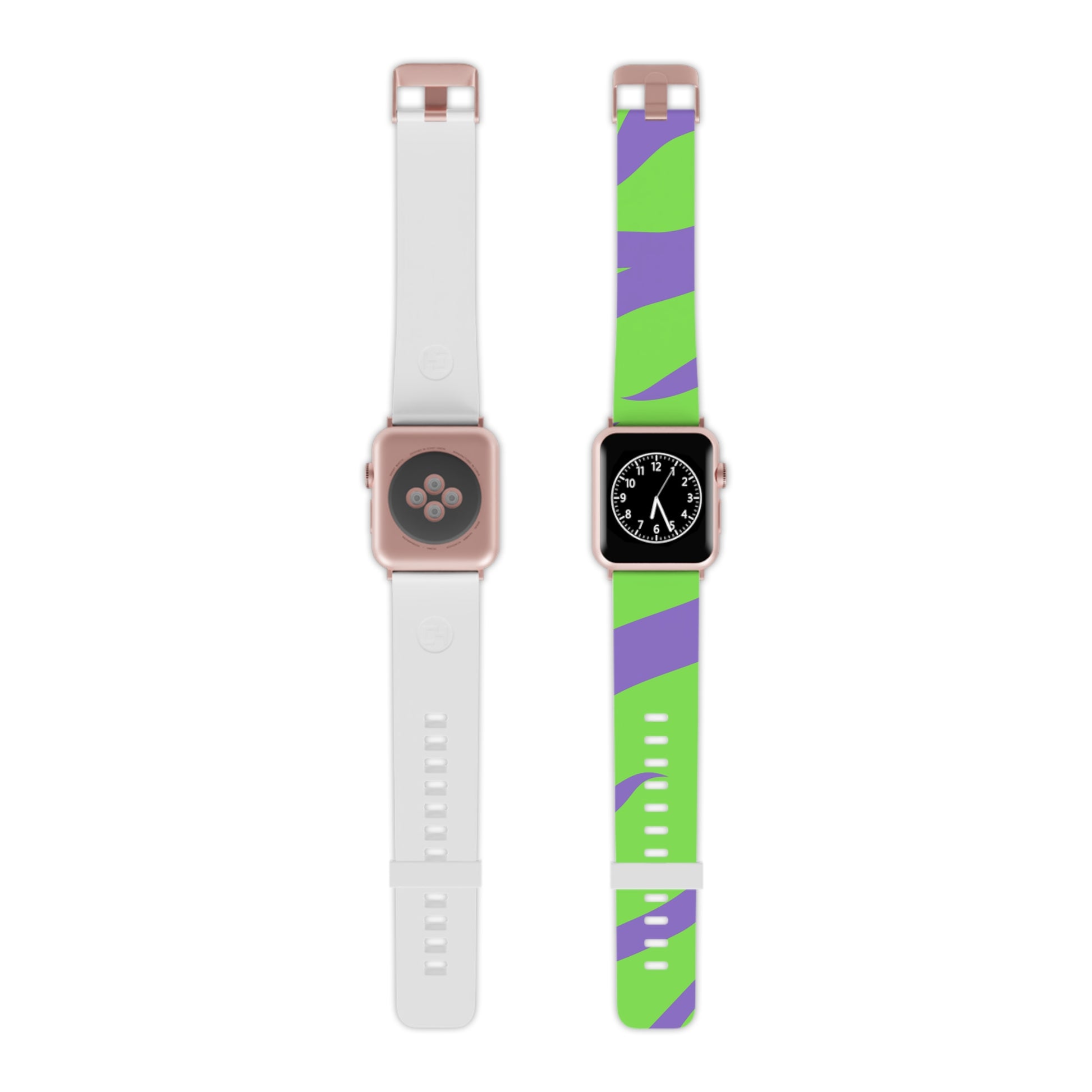 Tyrannosaurus Print Green and Purple Watch Band for Apple Watch, Artsulli - Art is Long, Life is Short, Accessories, Size, 8'' × 0.75'' / 38 - 40 mm, Color, Rose Gold, , , 15176575127619