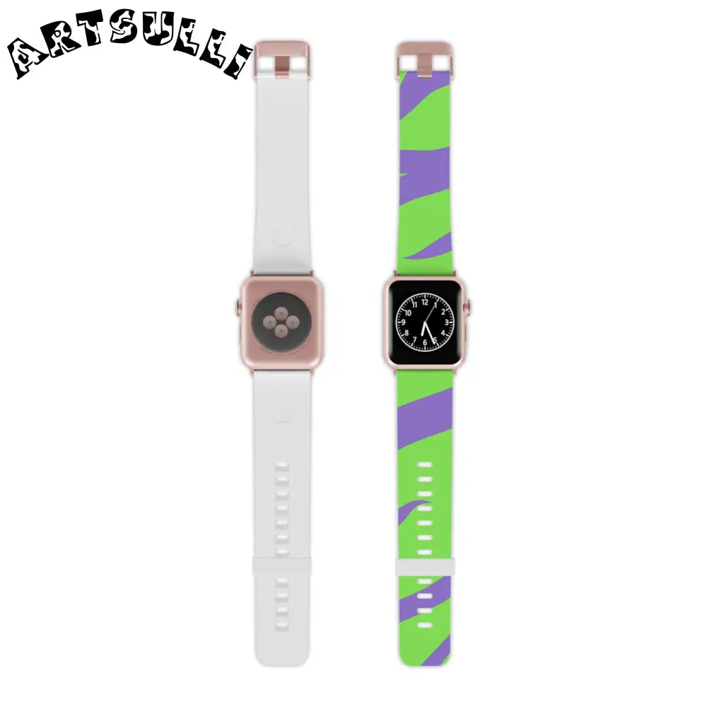 JAKKOUTTHEBXX Tyrannosaurus Print Green and Purple Watch Band