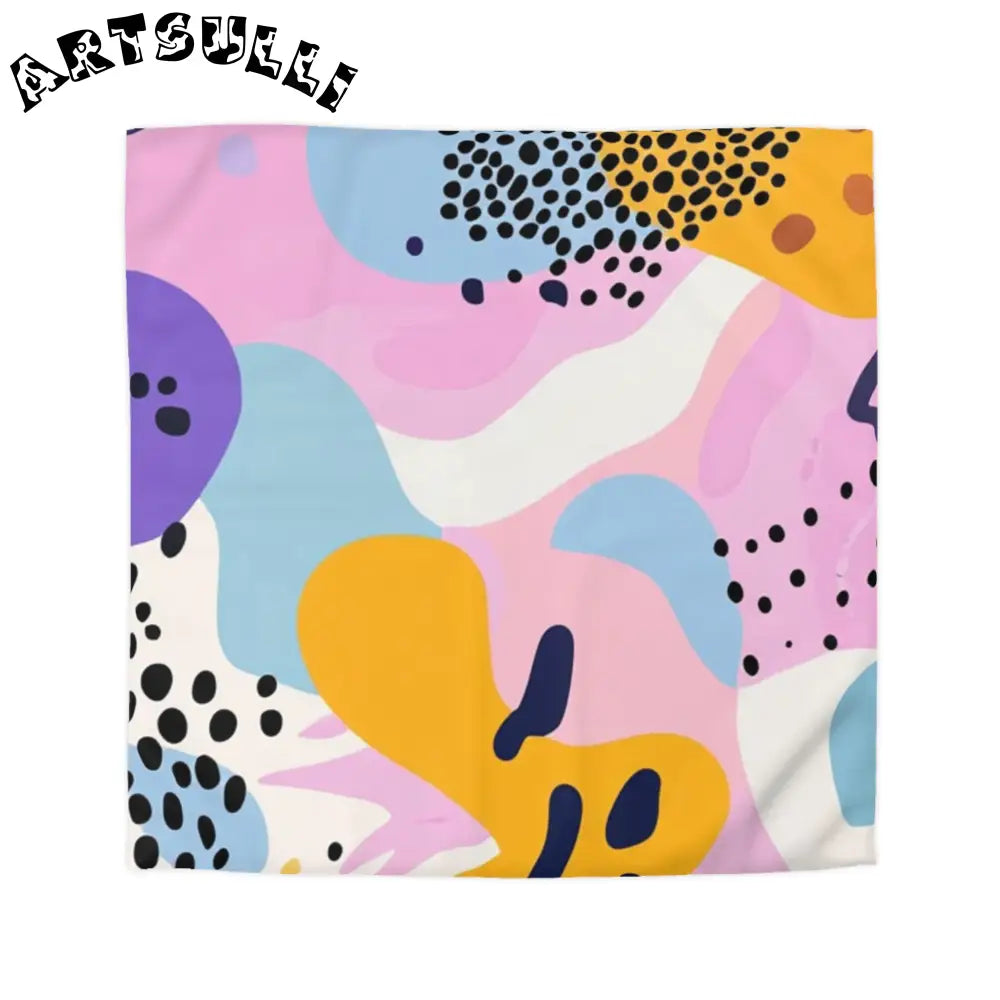 JAKKOUTTHEBXX Colorful Abstract Dots and Shapes Microfiber Duvet