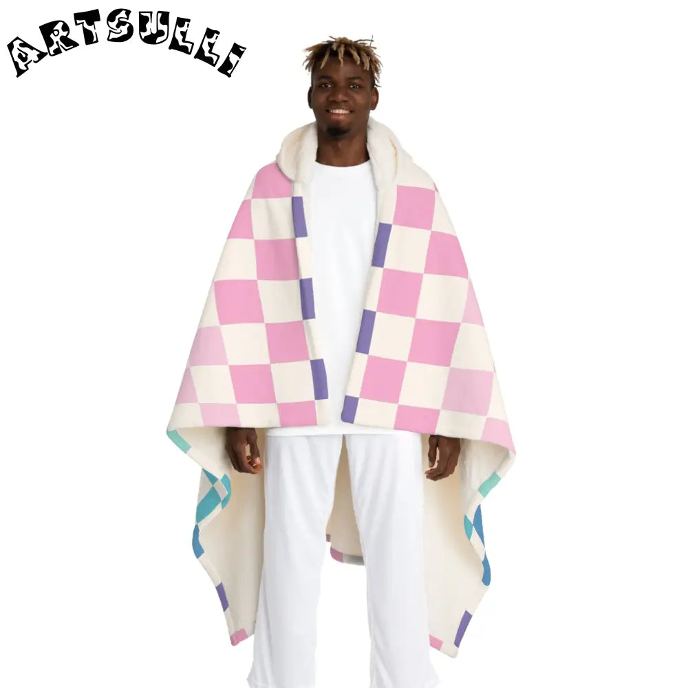 JAKKOUTTHEBXX Vaporwave Rainbow Checkerboard Multi-Color Hooded