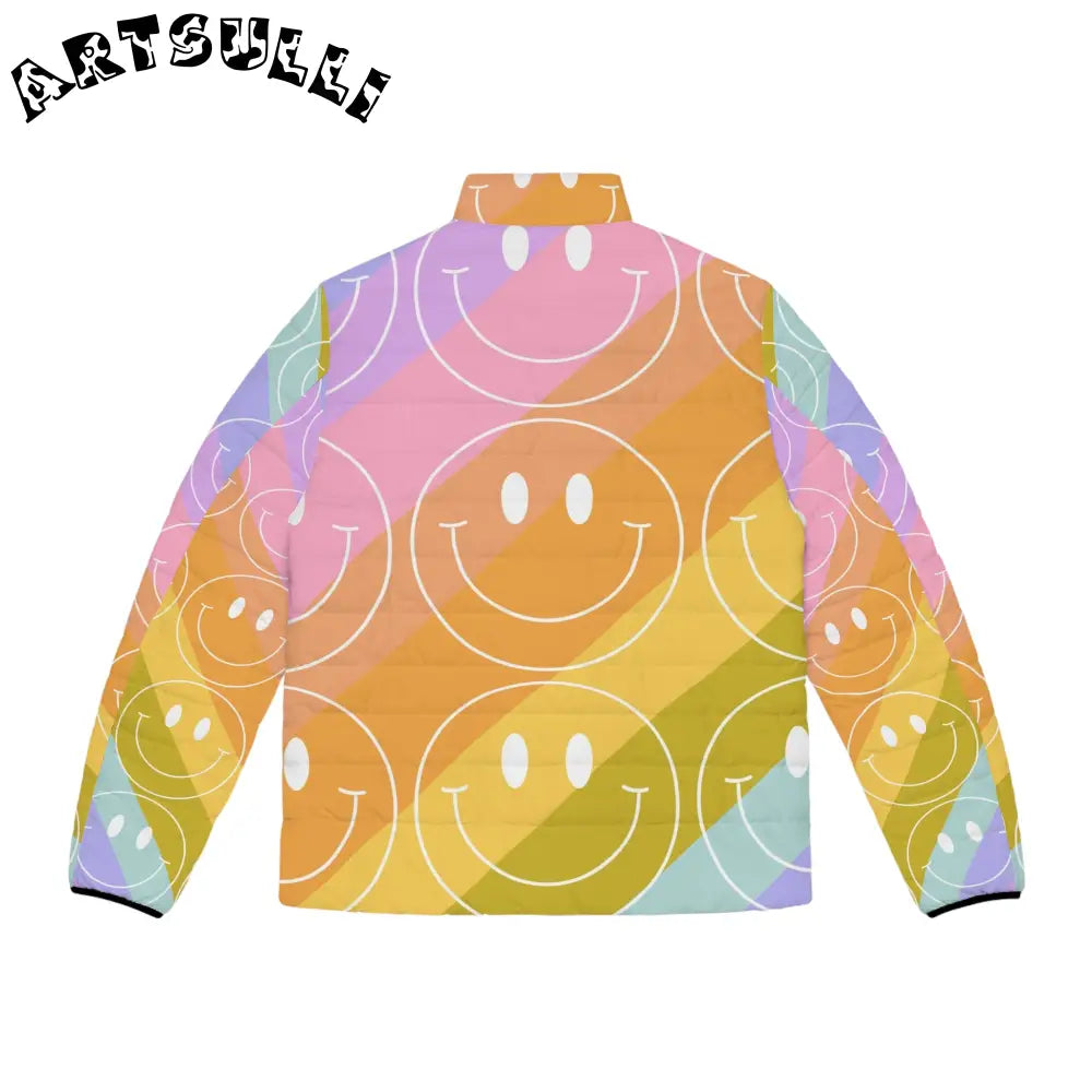 JAKKOUTTHEBXX Smiley Face x Rainbow Stripes Multi-Color Men’s Puffer