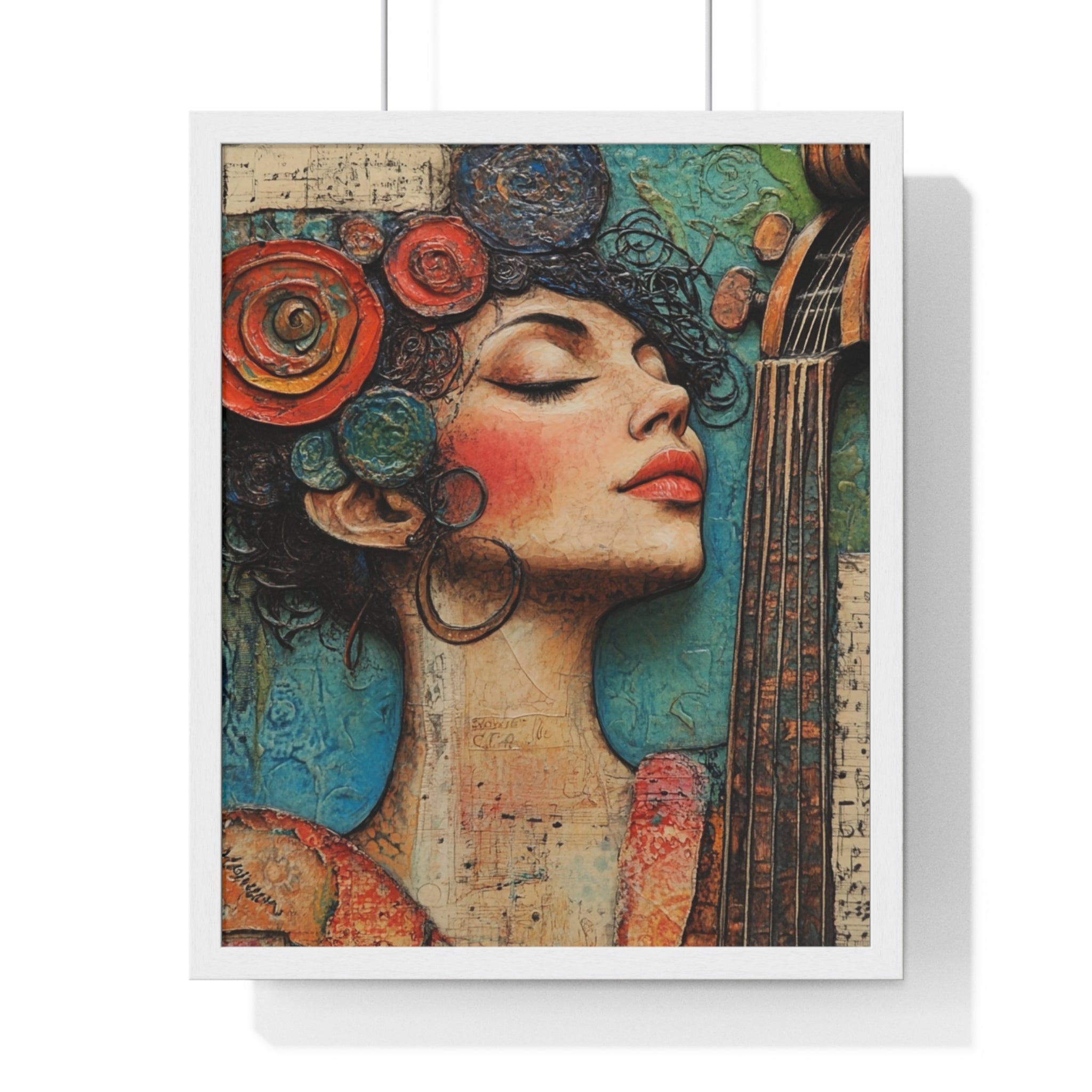 Woman With A Violin III Vertical Framed Poster, Artsulli - Art is Long, Life is Short, Poster, Size, 16" x 20", Color, White, , , 25088348920403946219