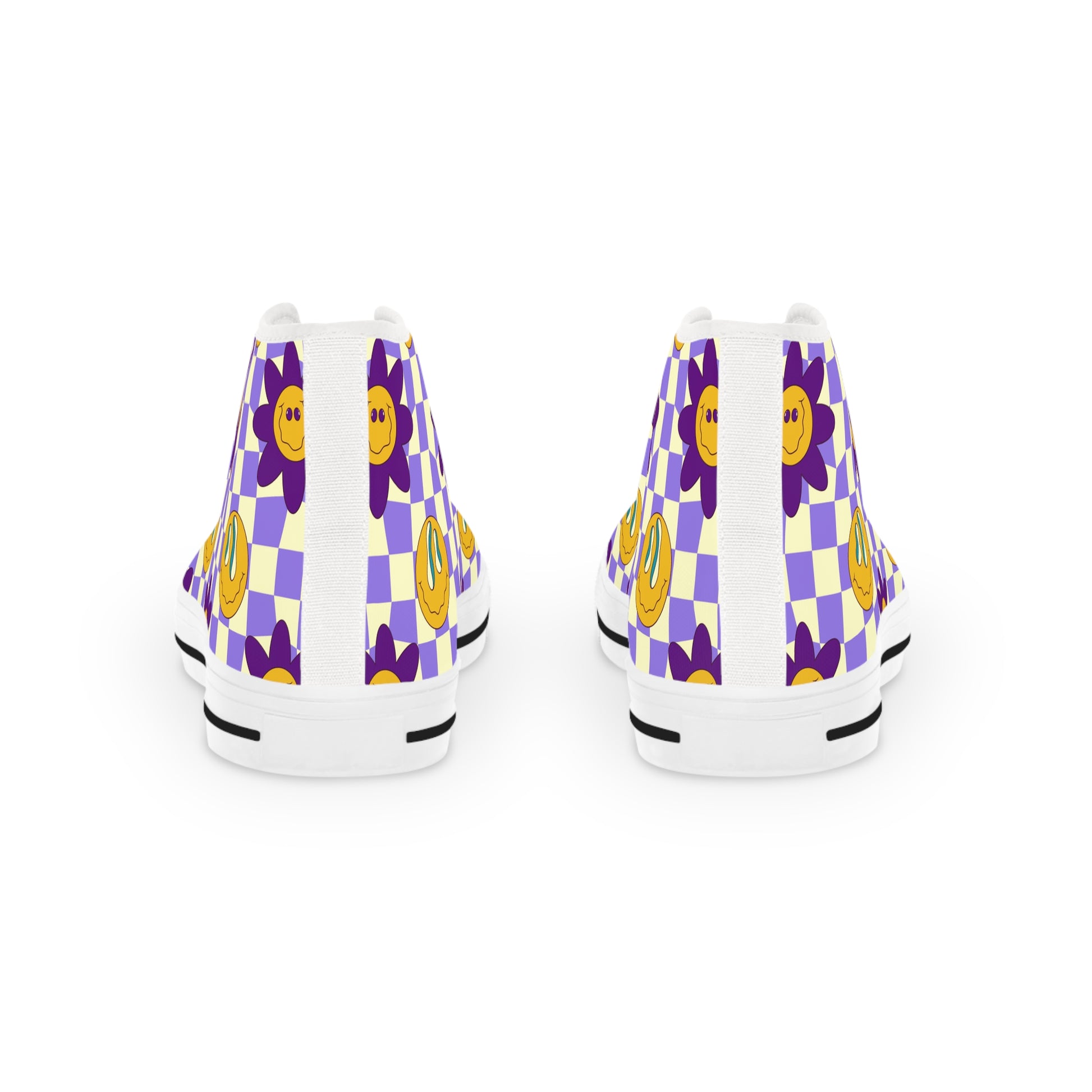 Trippy Flower Power Motifs II Men's High Top Sneakers, Artsulli - Art is Long, Life is Short, Shoes, , , , , , , 